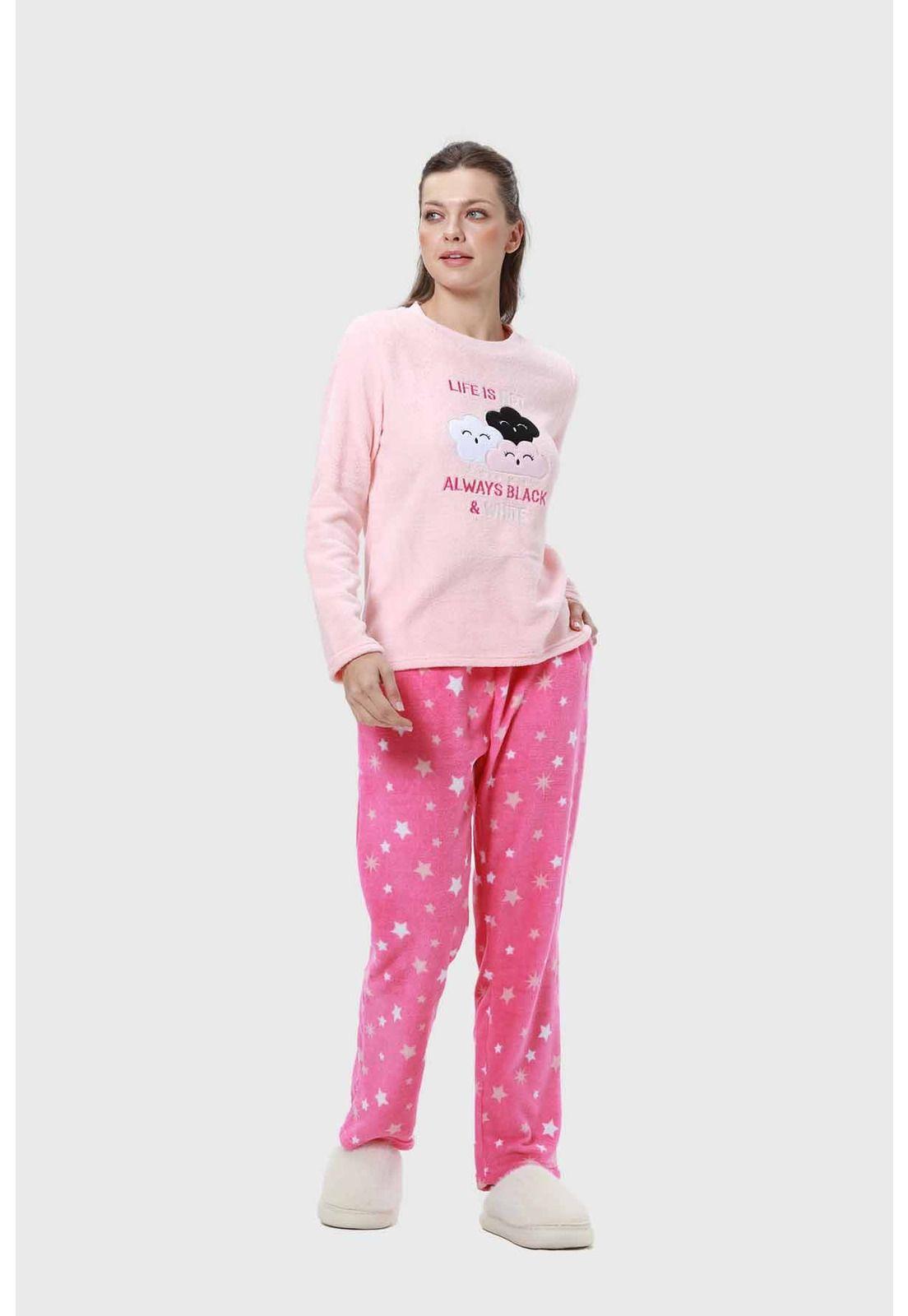Pijama Mujer Polar Rosado - ll-1