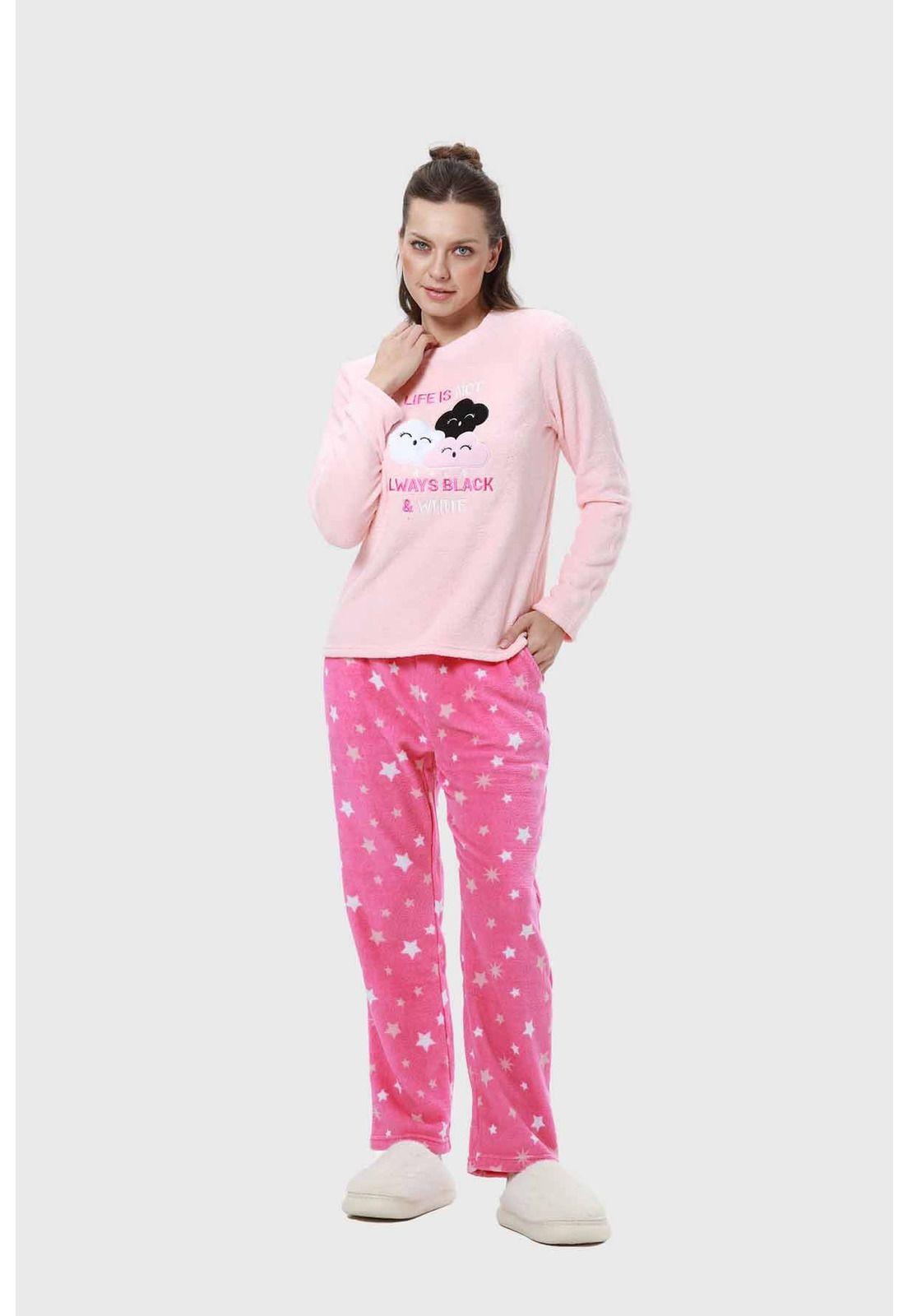 Pijama Mujer Polar Rosado - ll-3