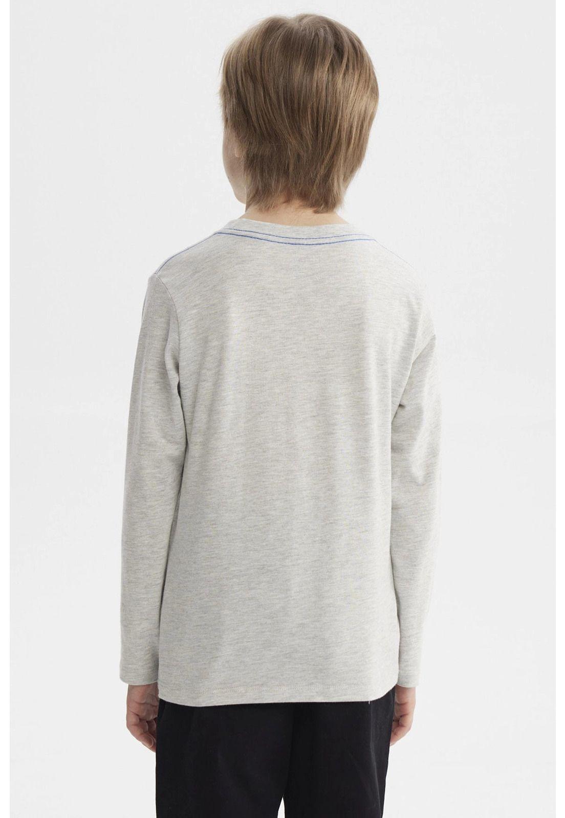 Polera Niño Bordados Gris Melange-2