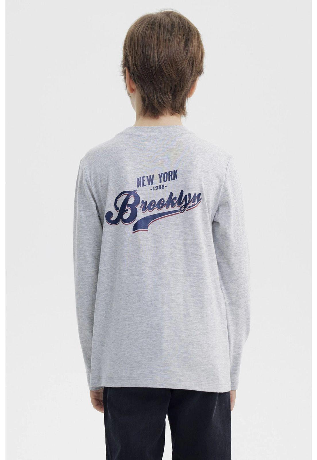 Polera Niño Slim Gris Melange - ll-1