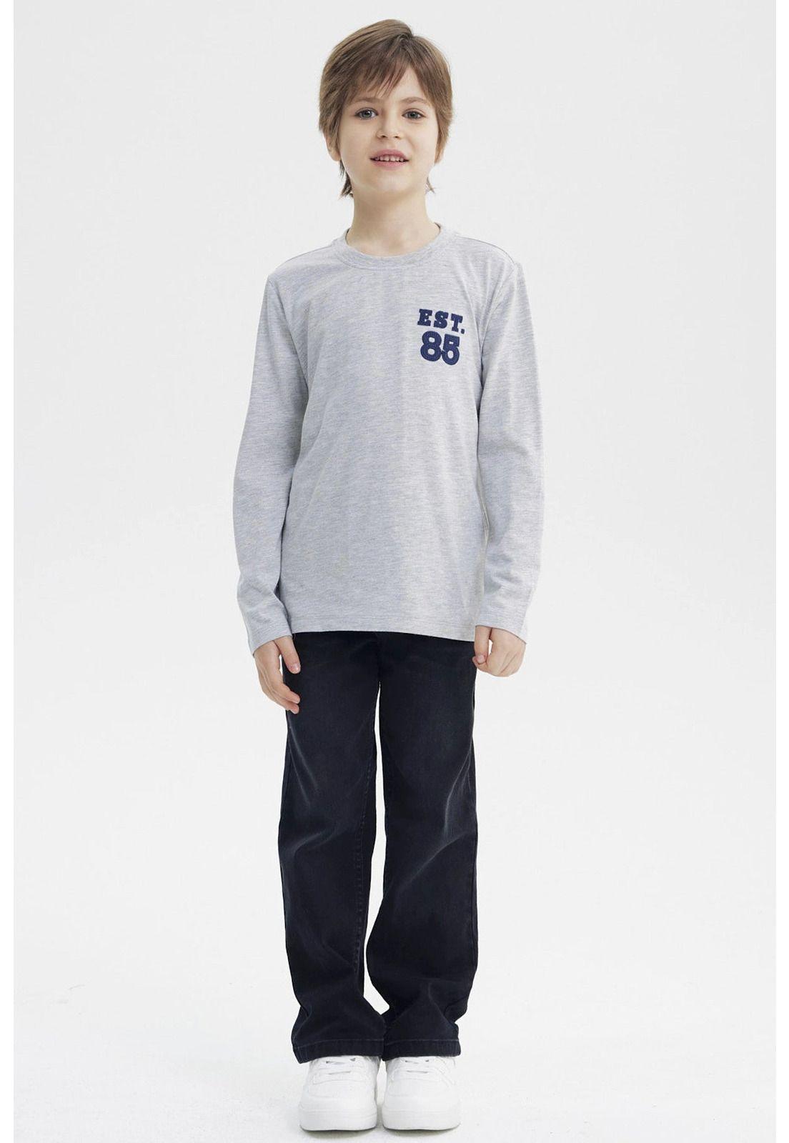 Polera Niño Slim Gris Melange - ll-3