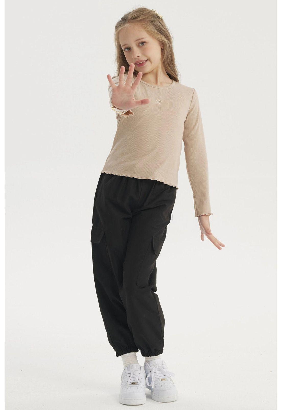 Polera Niña Slim Café-3