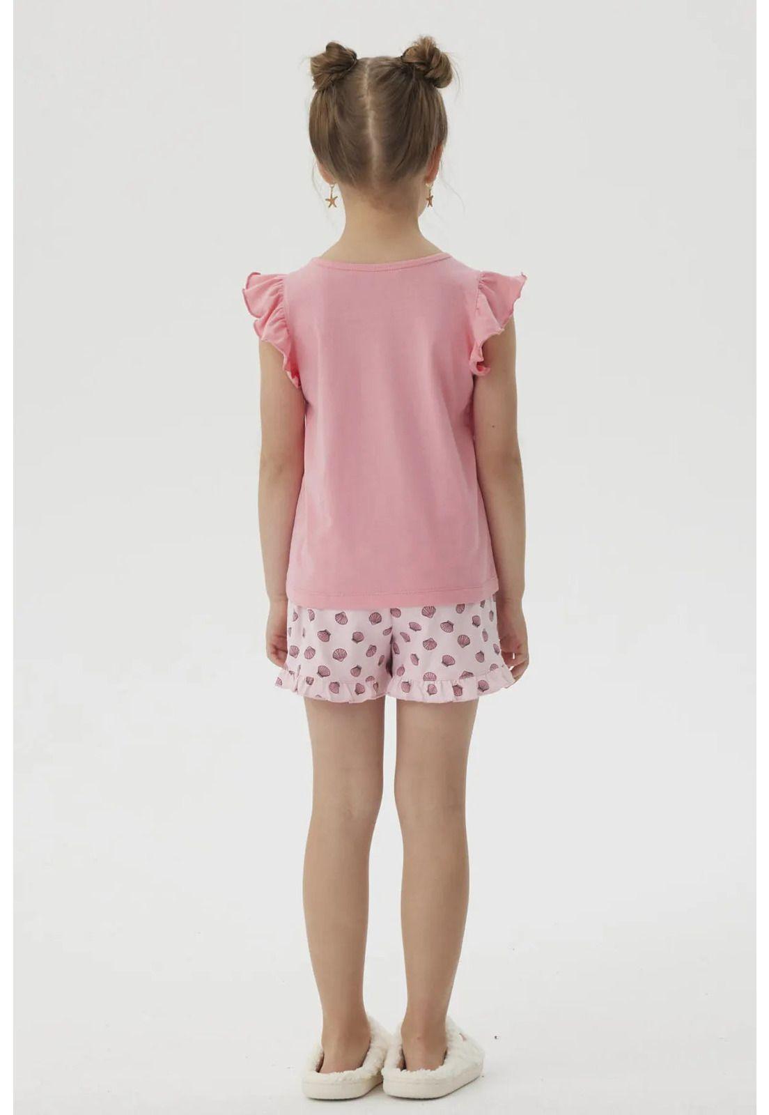 Pijama Niña Short Print Rosado-1