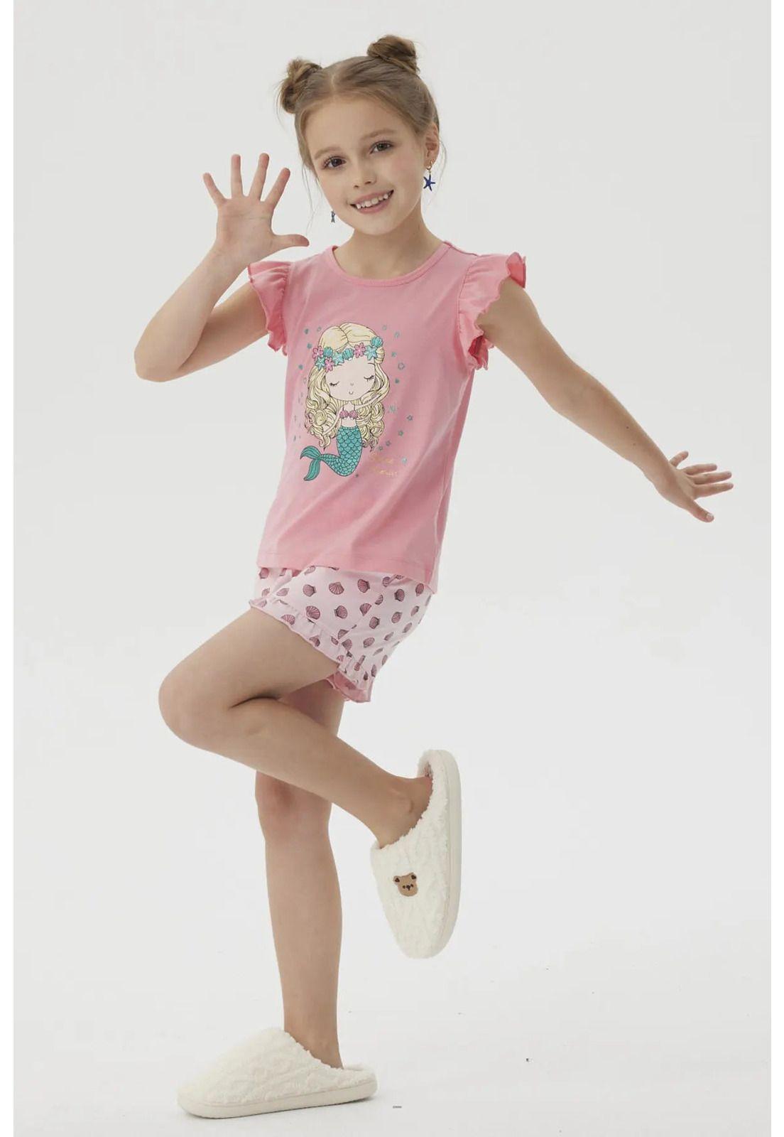 Pijama Niña Short Print Rosado-3