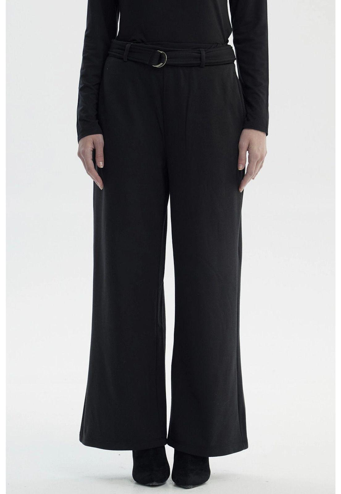 Pantalón Buzo Mujer Cinturón Negro-0