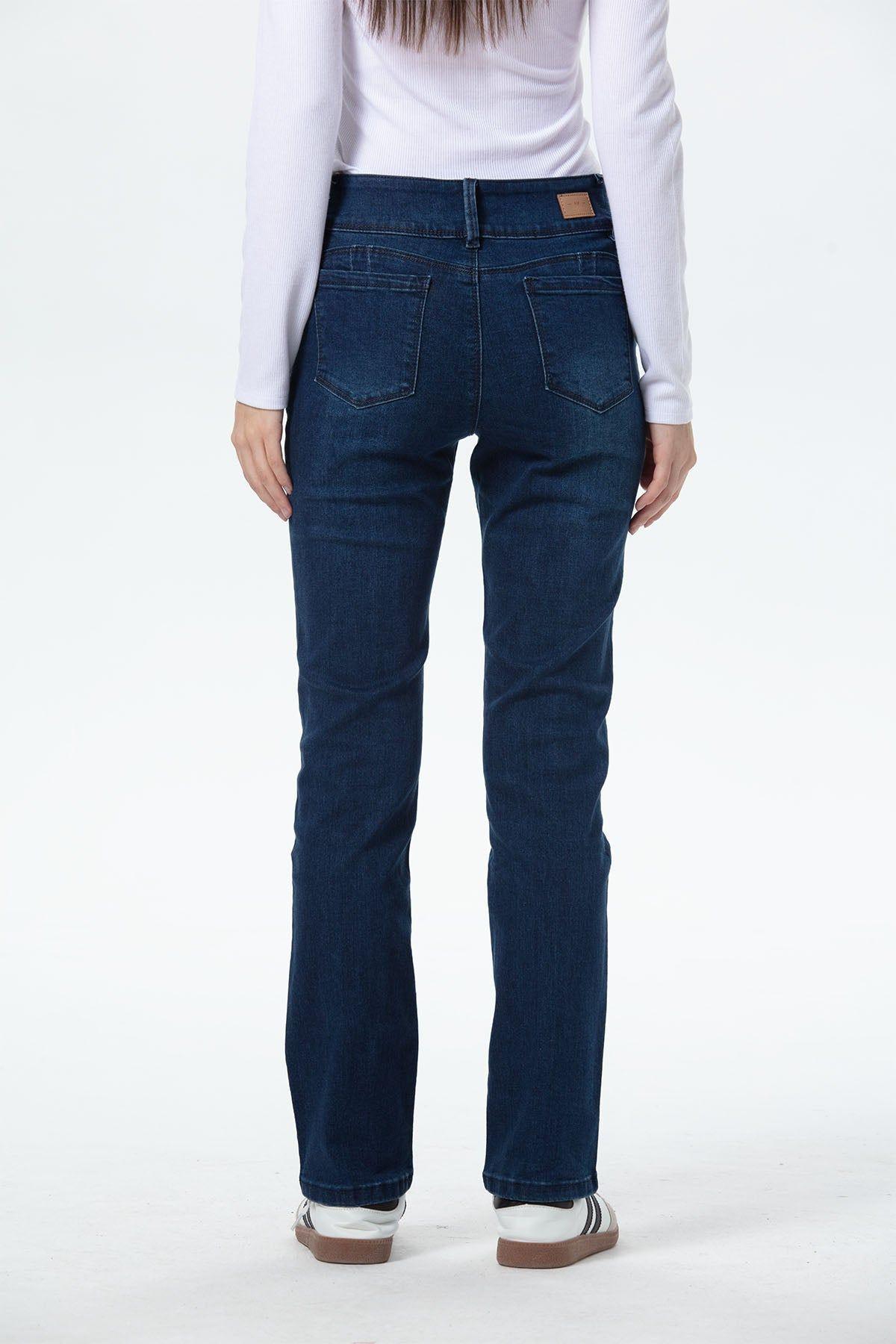 Jeans Mujer Flo Calce Recto Azul Oscuro-2