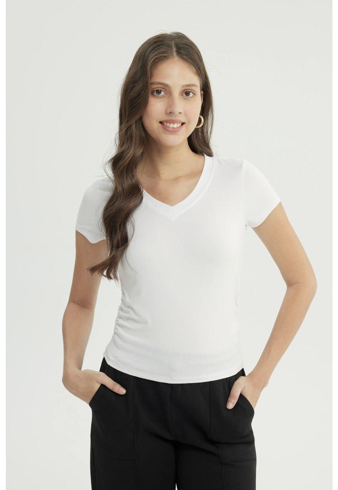 Polera Mujer Slim Fit Blanco-0