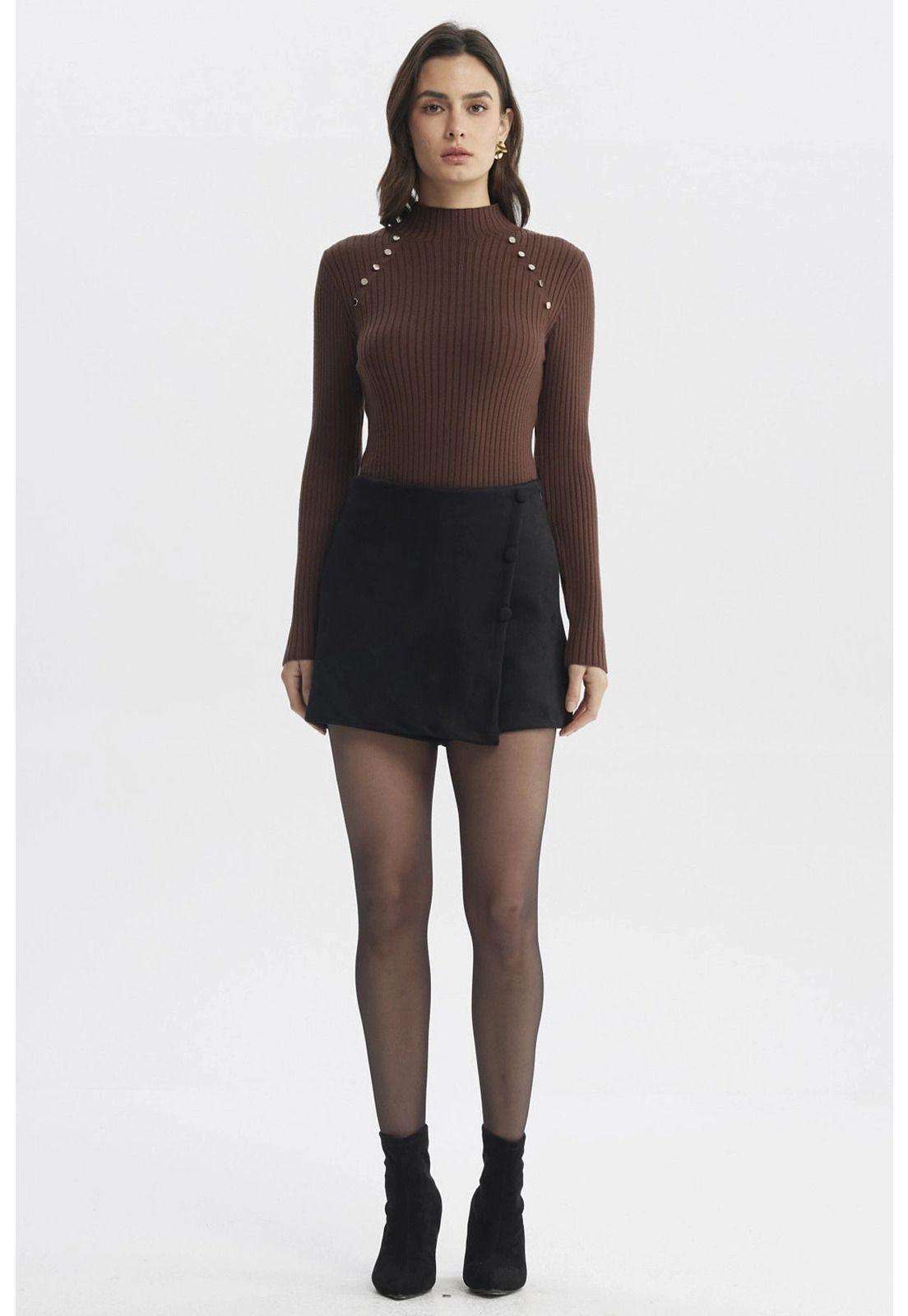 Sweater Mujer Ajustado Café - ll-3