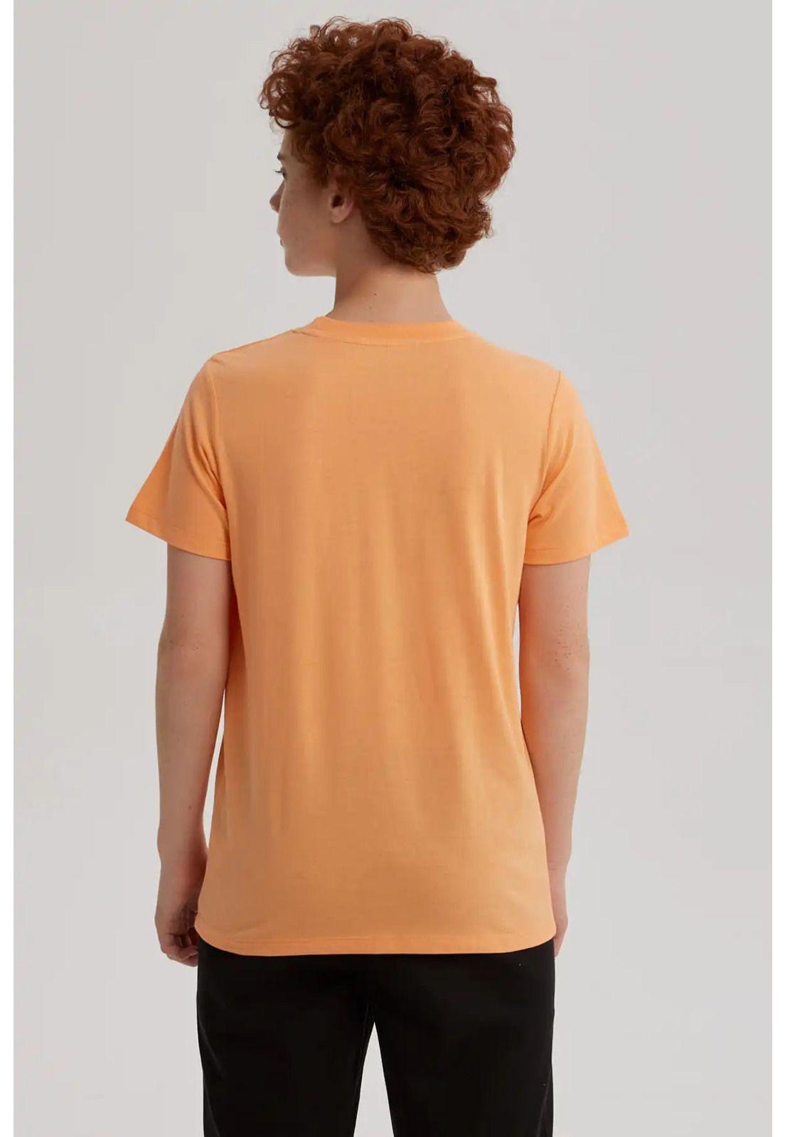 Polera Niño Básica Estampada Naranjo - ll-2