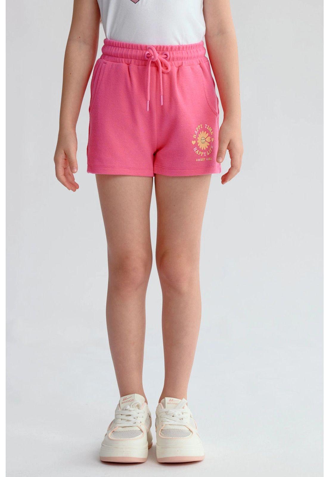 Short Niña Mini Print Fucsia-0