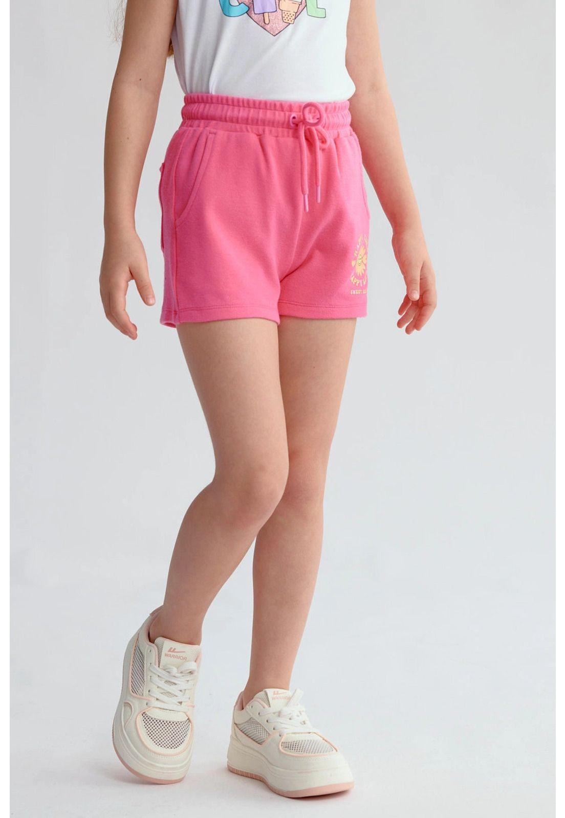Short Niña Mini Print Fucsia-1