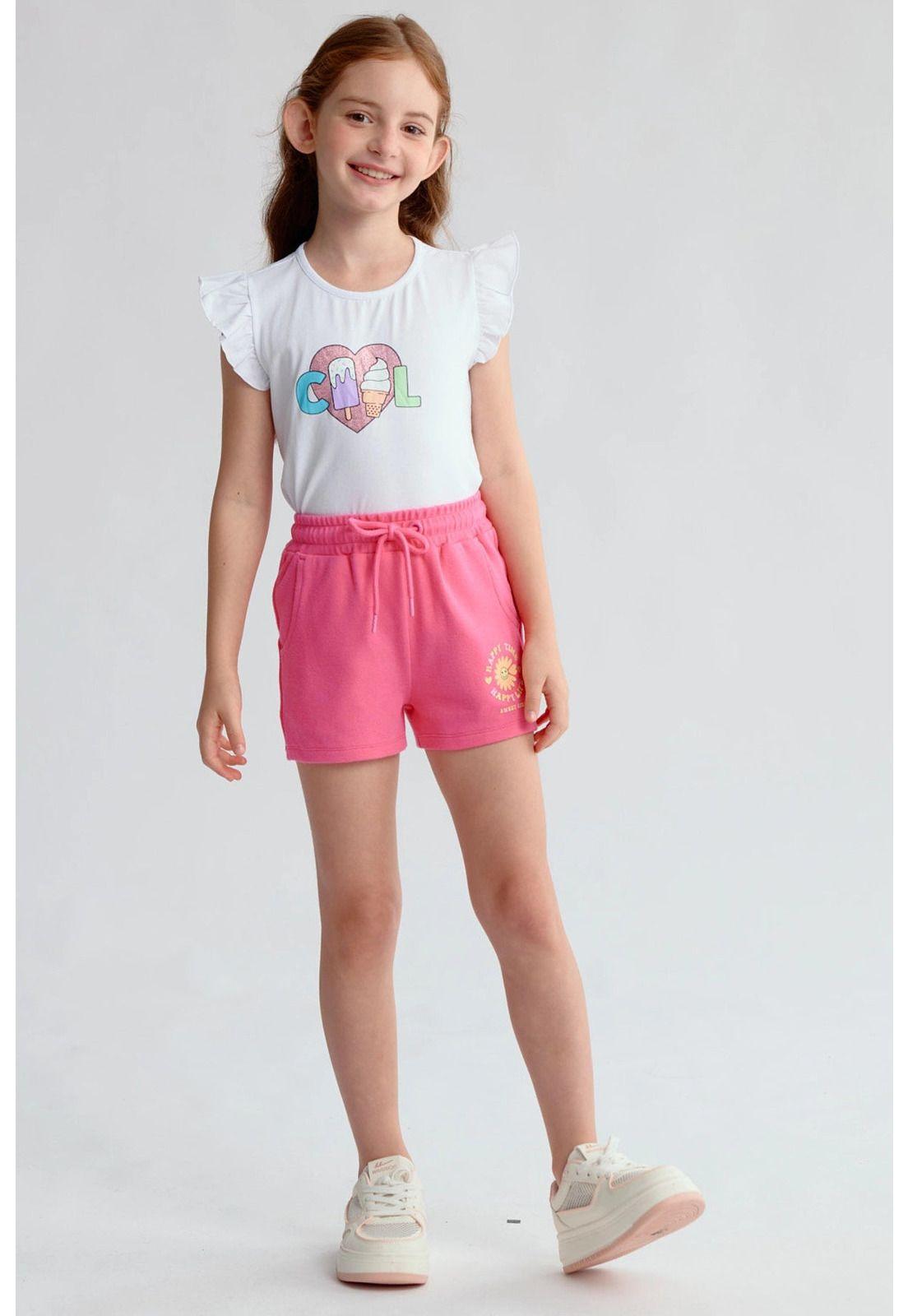 Short Niña Mini Print Fucsia-3