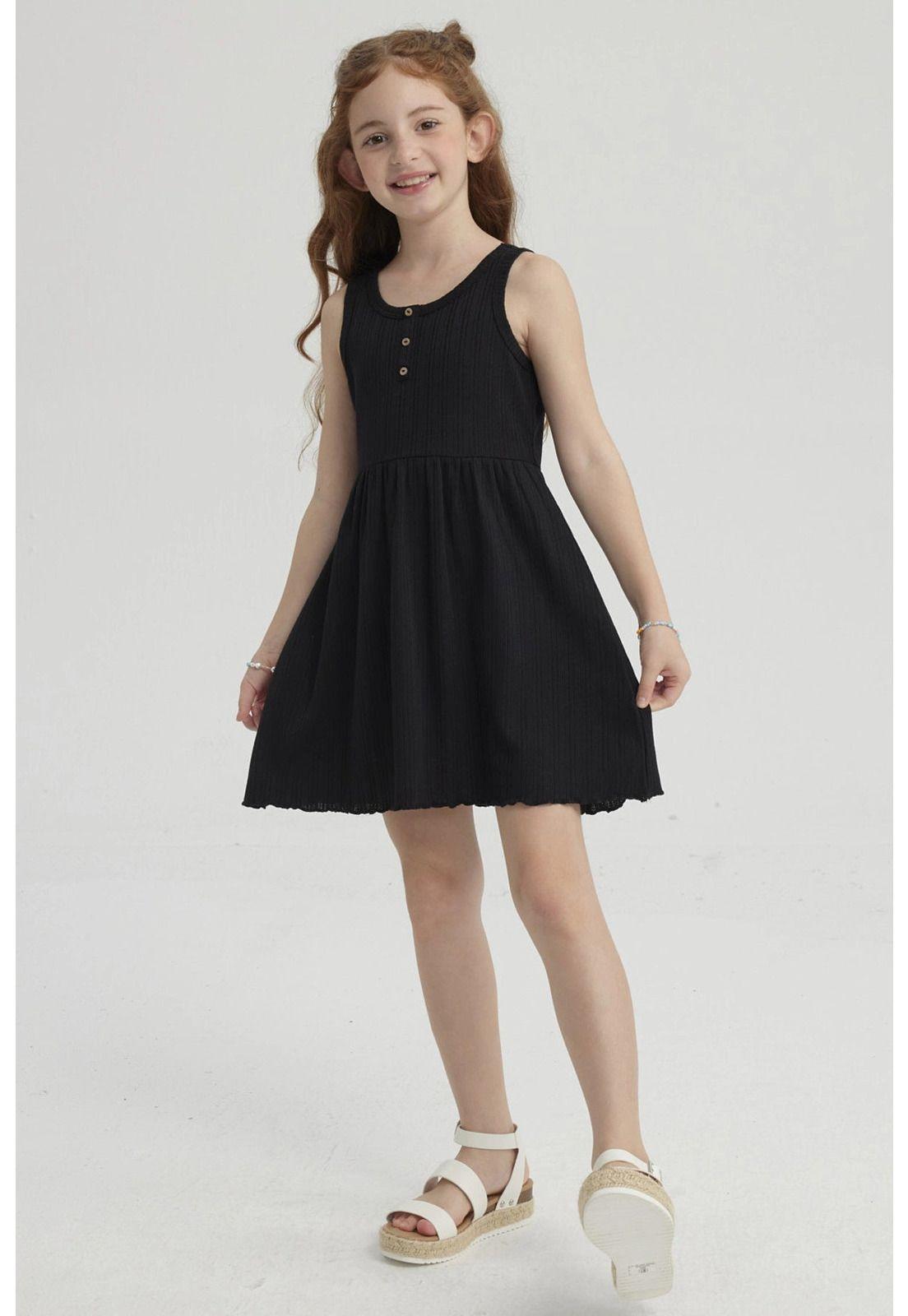 Vestido Niña Rib Negro- ll-2