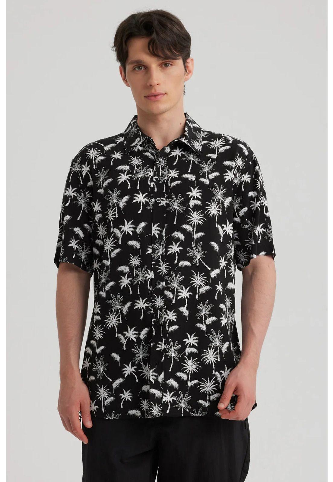 Camisa Hombre Full Print Negro - VII-0