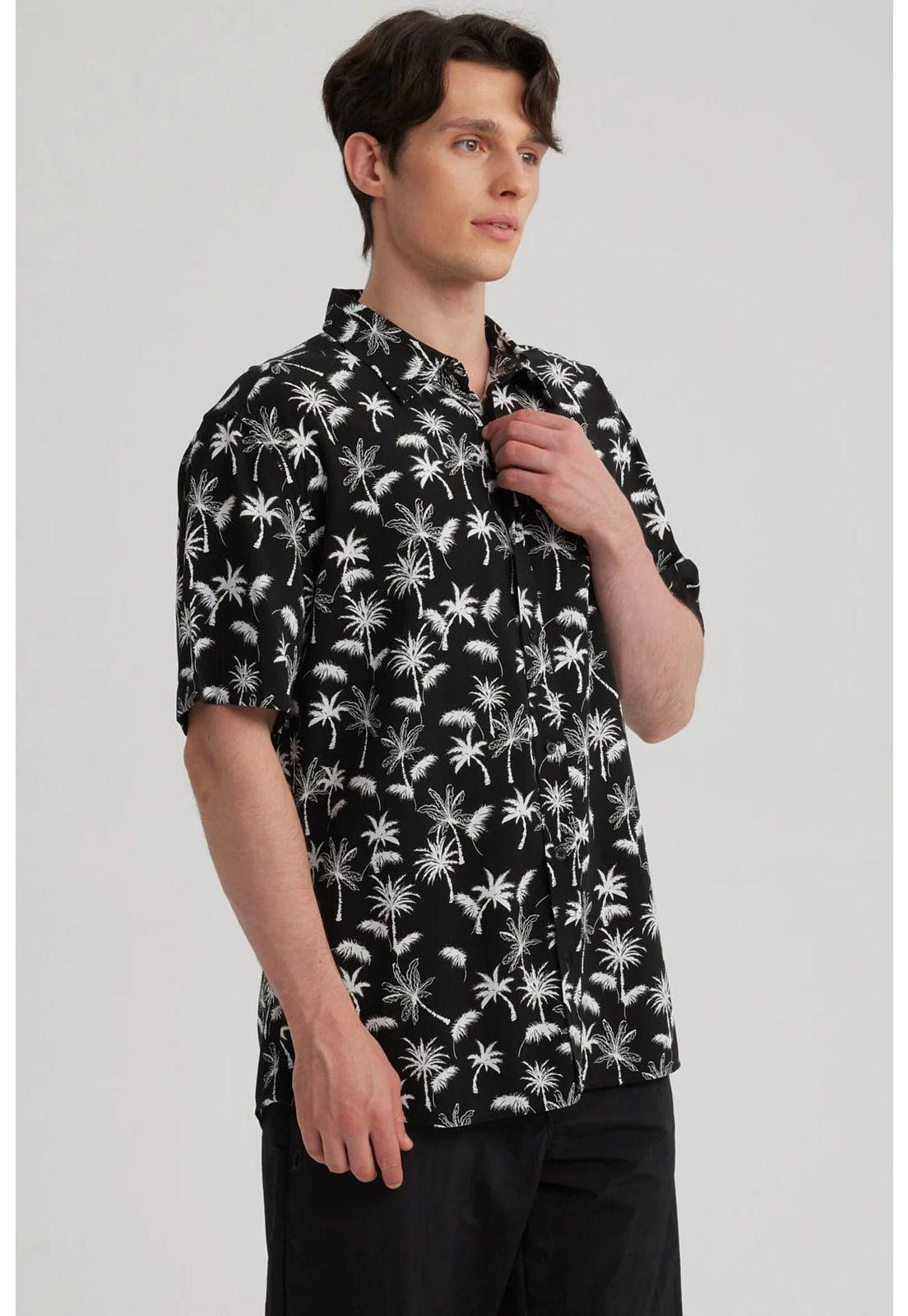 Camisa Hombre Full Print Negro - VII-3