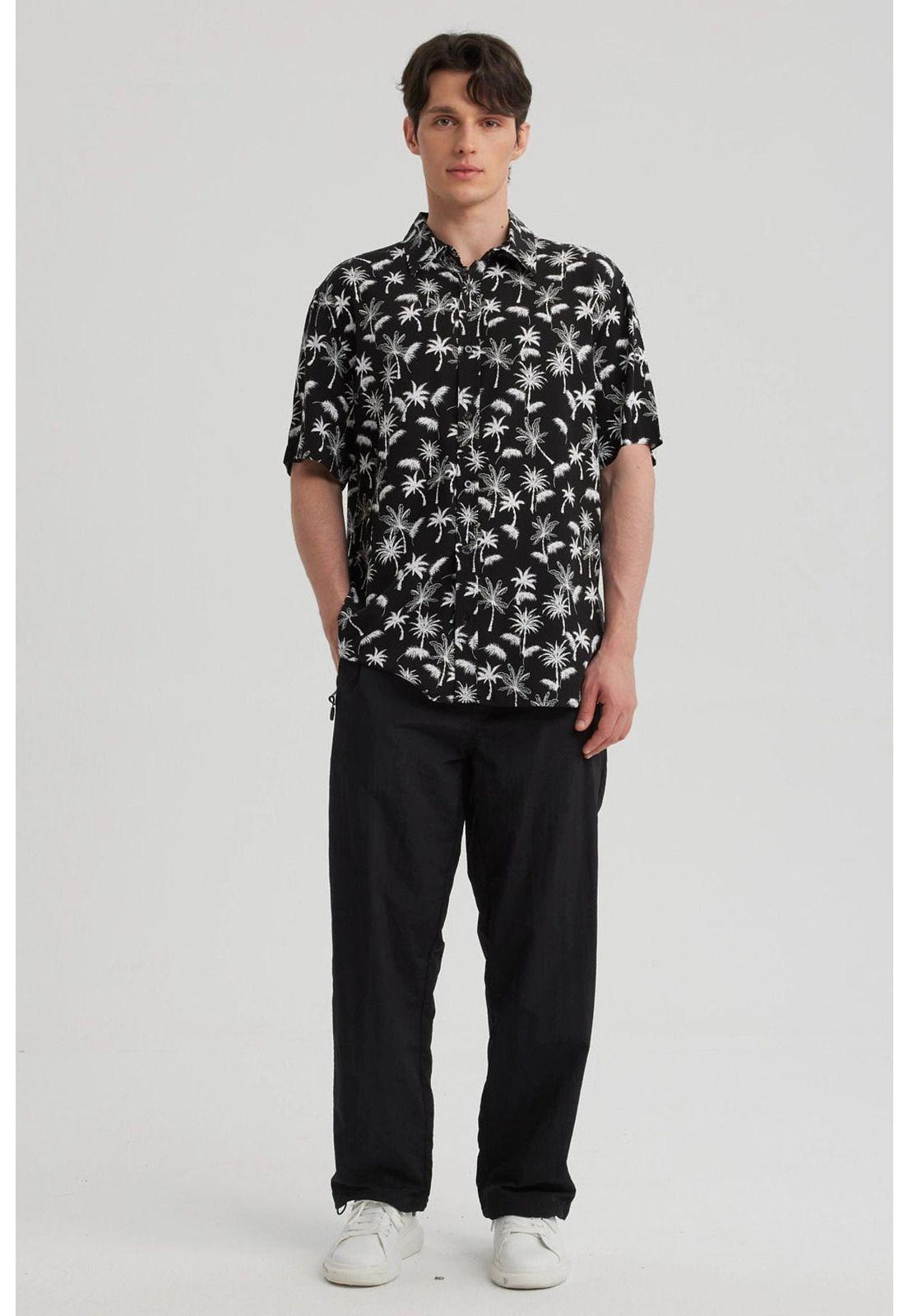 Camisa Hombre Full Print Negro - VII-7