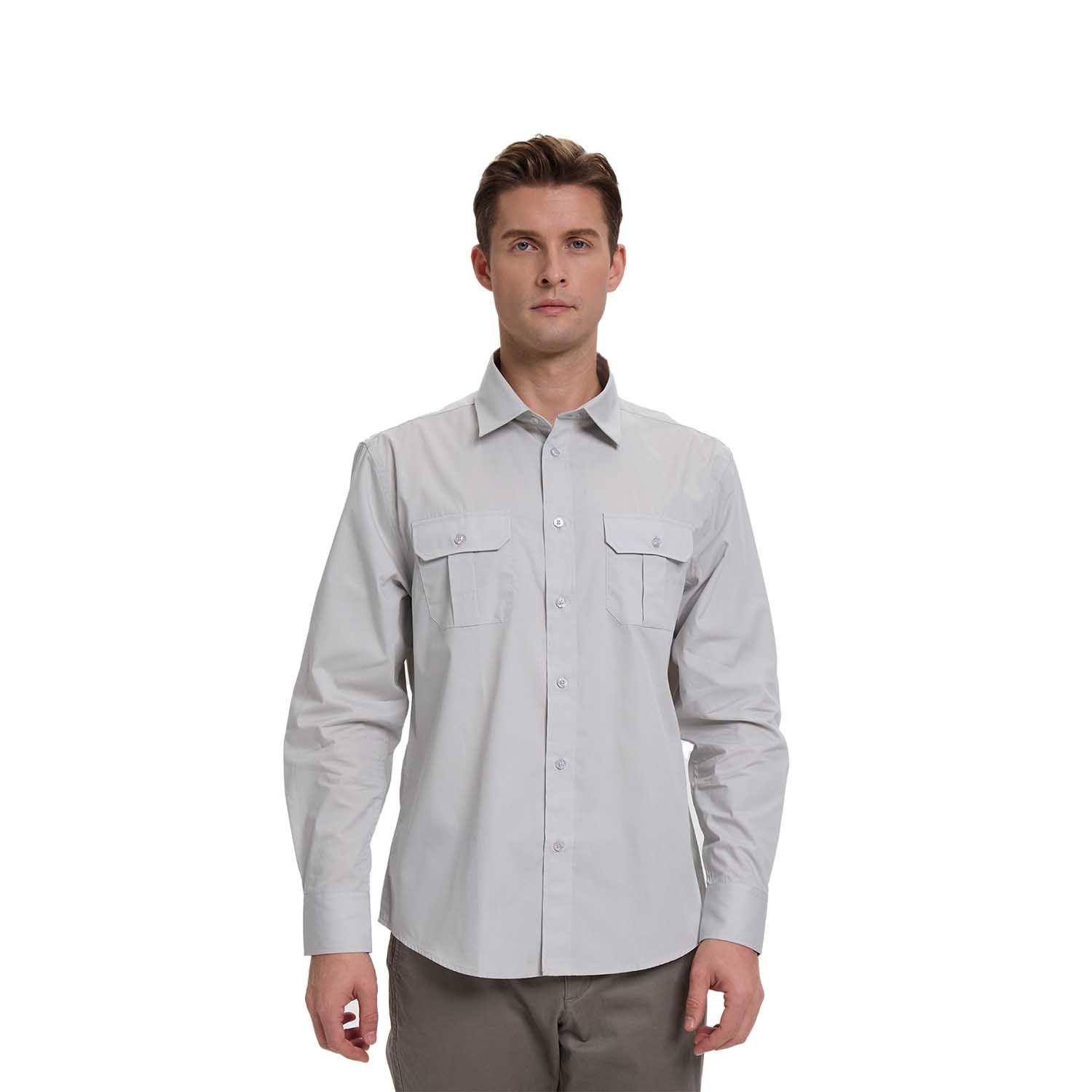 Camisa Hombre Doble Bolsillo Gris I Fashion's Park-0