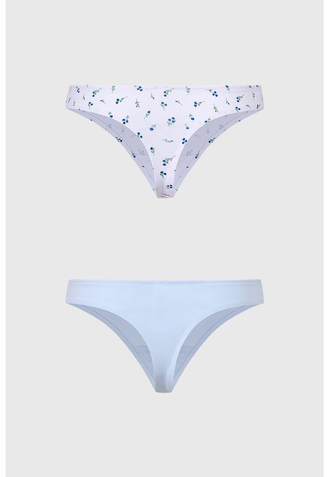 Calzón Mujer Bipack Colaless Liso Estampado Blanco-1