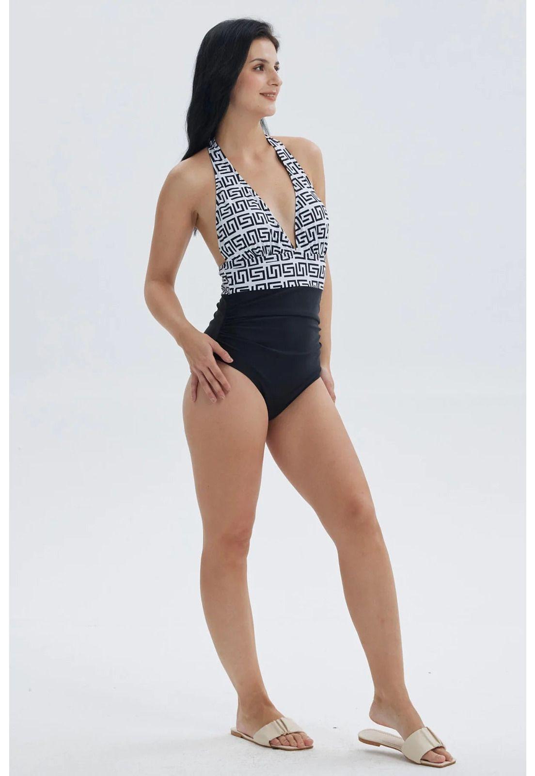 Traje De Baño Mujer Entero Amarra Negro-2