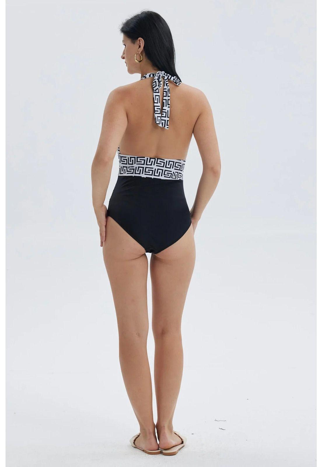 Traje De Baño Mujer Entero Amarra Negro-3