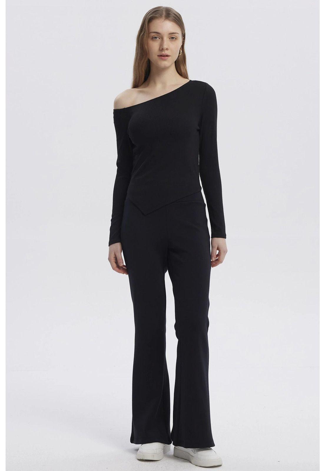 Polera Mujer Asimétrica Negro - ll-3