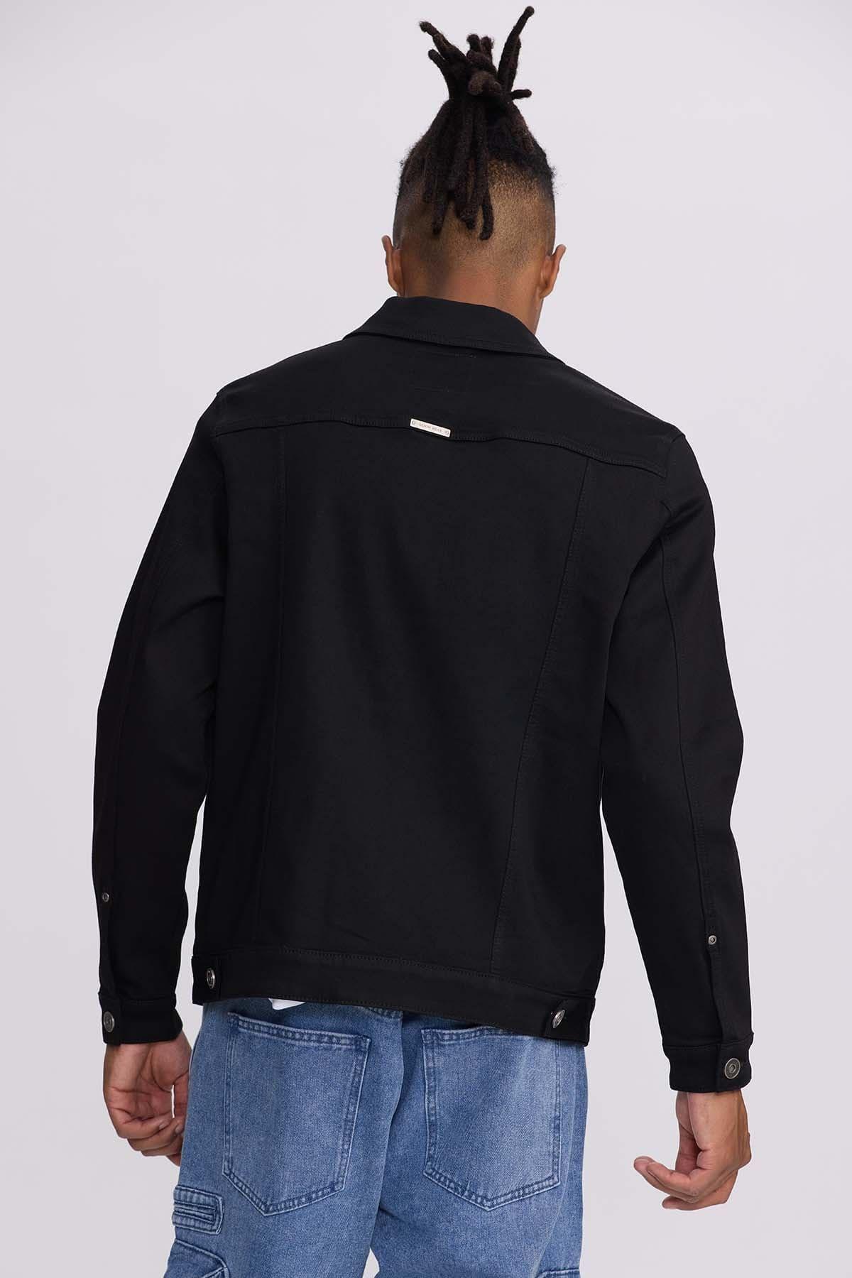 Chaqueta Hombre Costura Negro-2