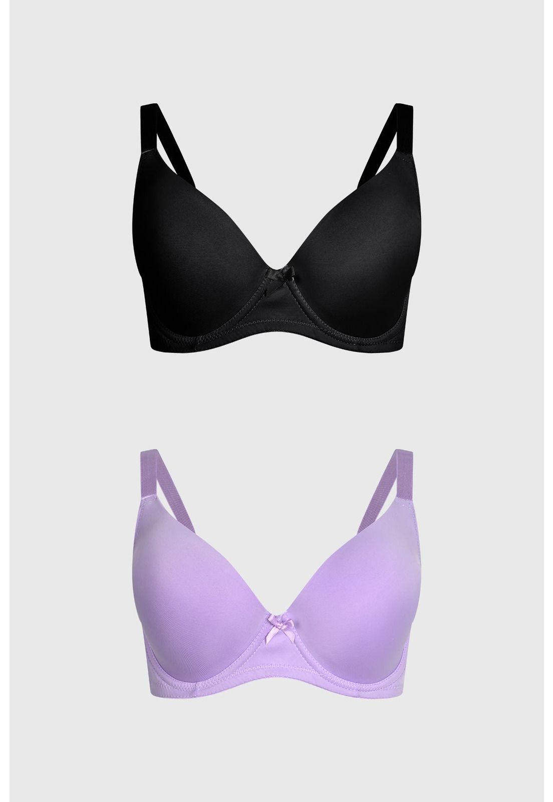 Sostén Mujer Bipack Básico Liso Lila-0