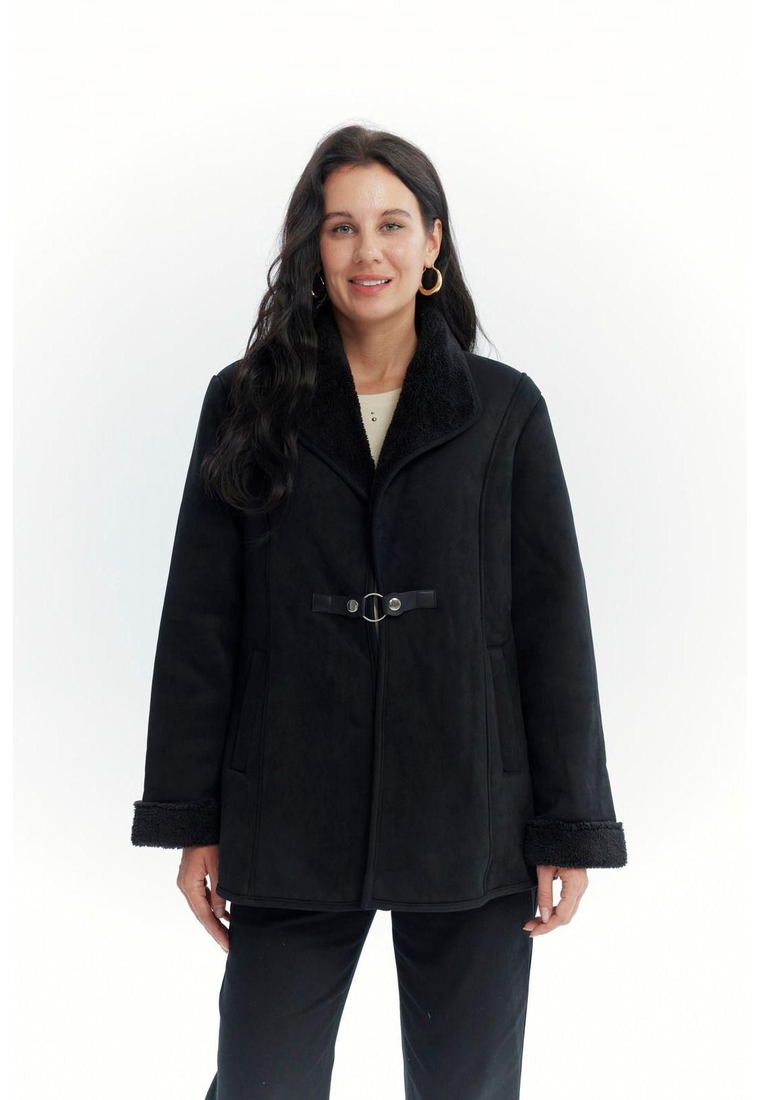 Chaqueta Mujer Slim Cuello Camisero Negro - ll-0