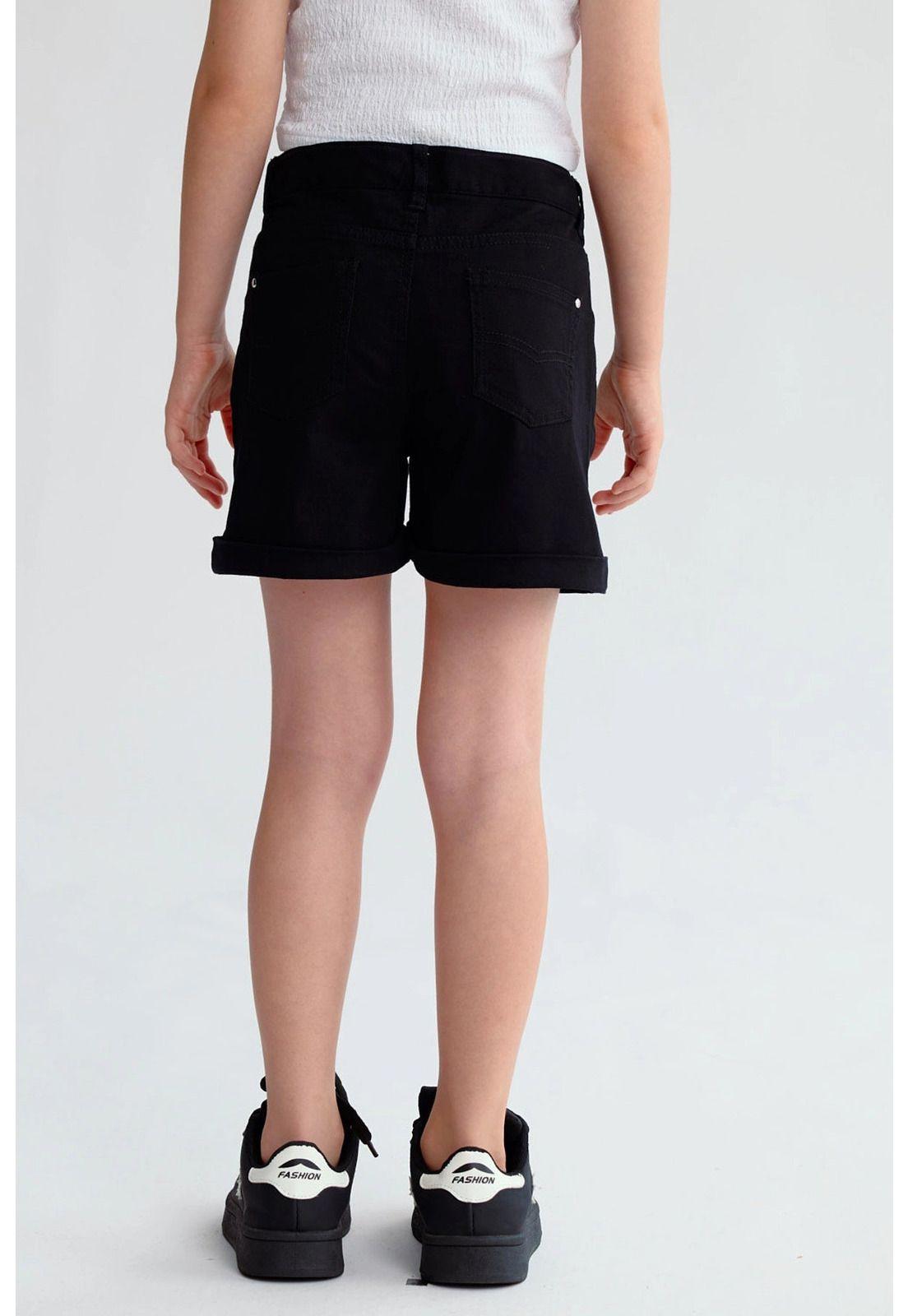 Short Niña Gabardina Básico Negro-2