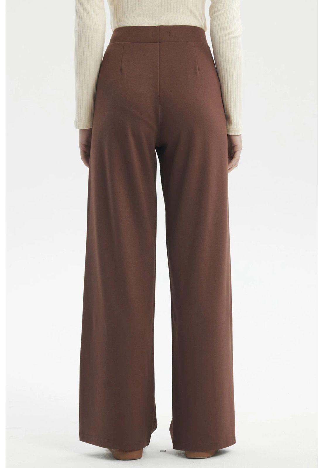 Pantalón Mujer Calce Recto Café Oscuro-2