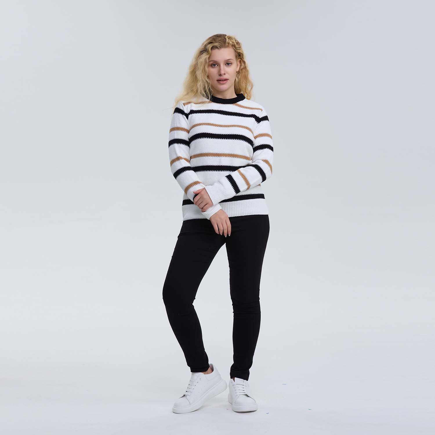 Sweater Mujer Bloques Crudo-3