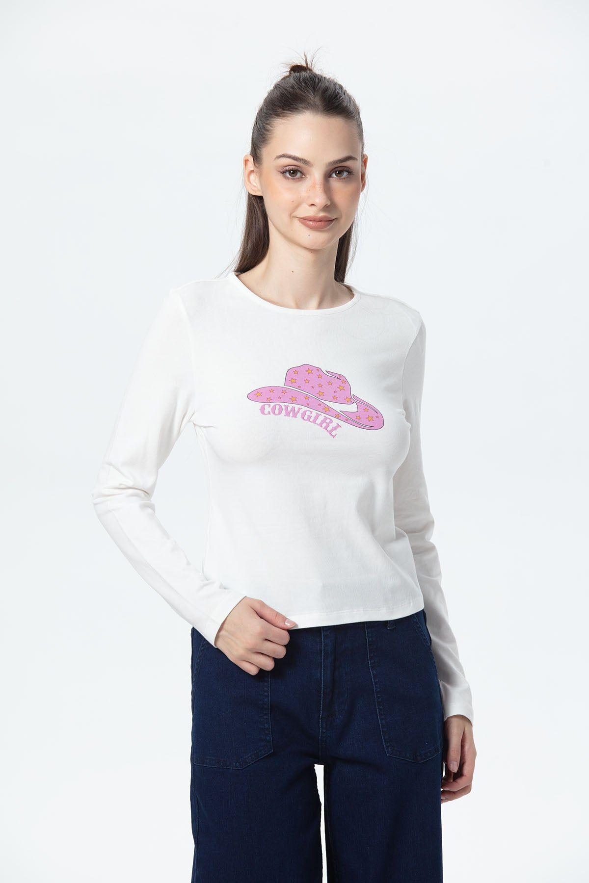 Polera Mujer Print College Crudo-0