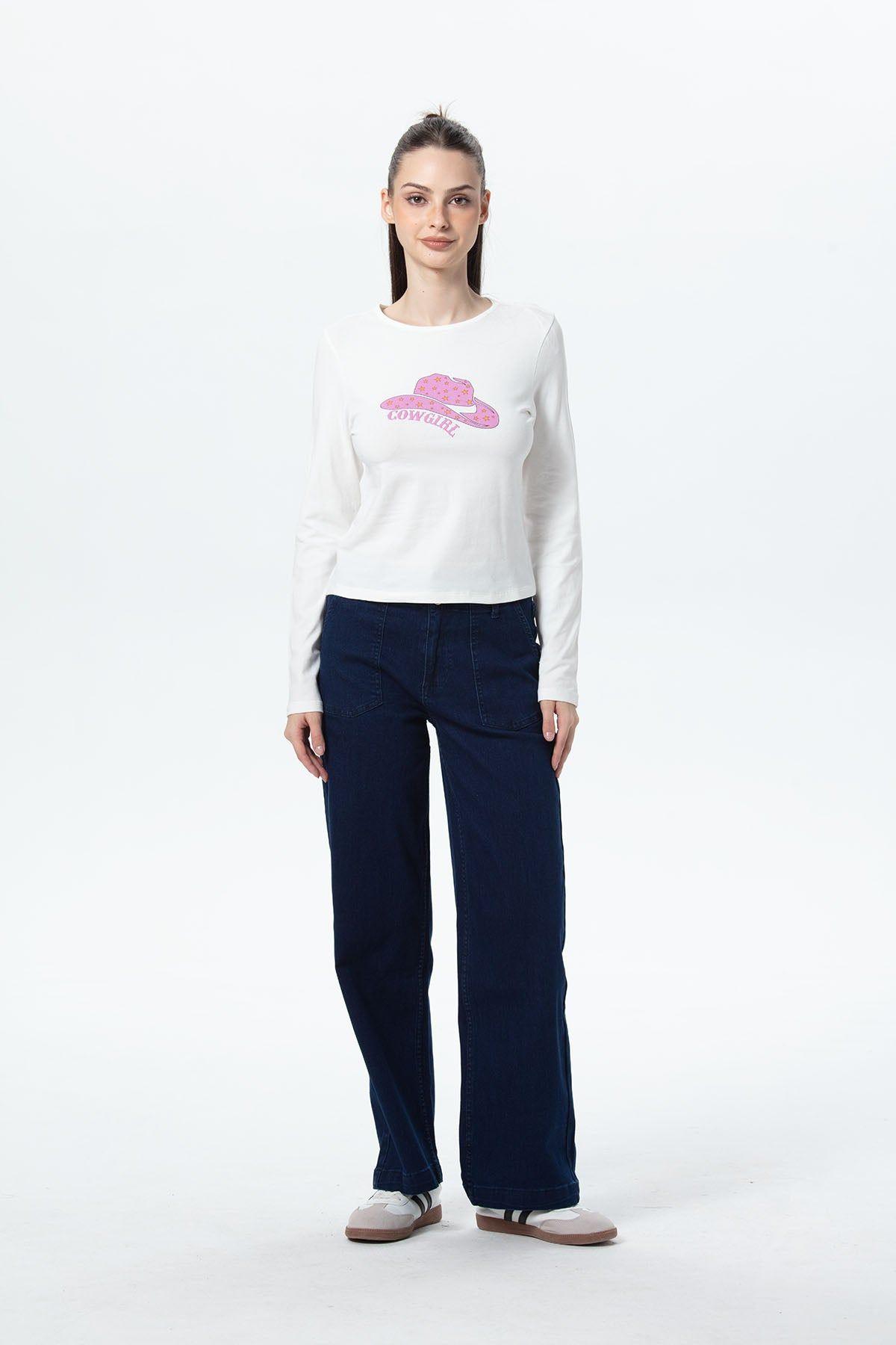 Polera Mujer Print College Crudo-3