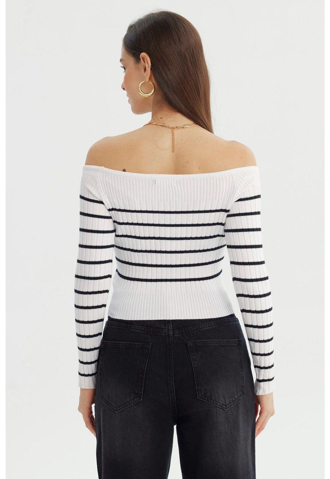 Sweater Mujer Ajustado Blanco - ll-2