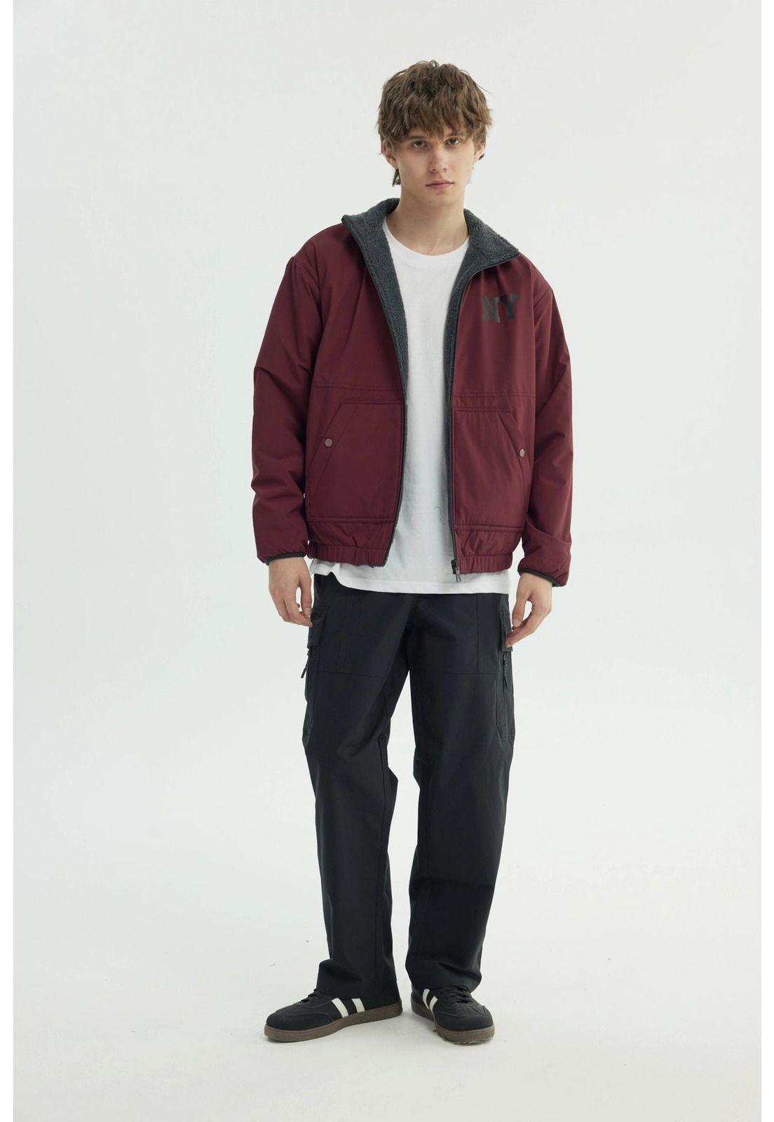 Chaqueta Hombre Slim Burdeo-3
