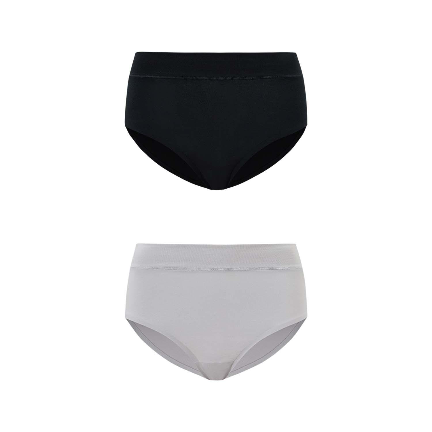 Calzón Mujer Bipack Tiro Alto Algodón Negro Fashion's Park-0