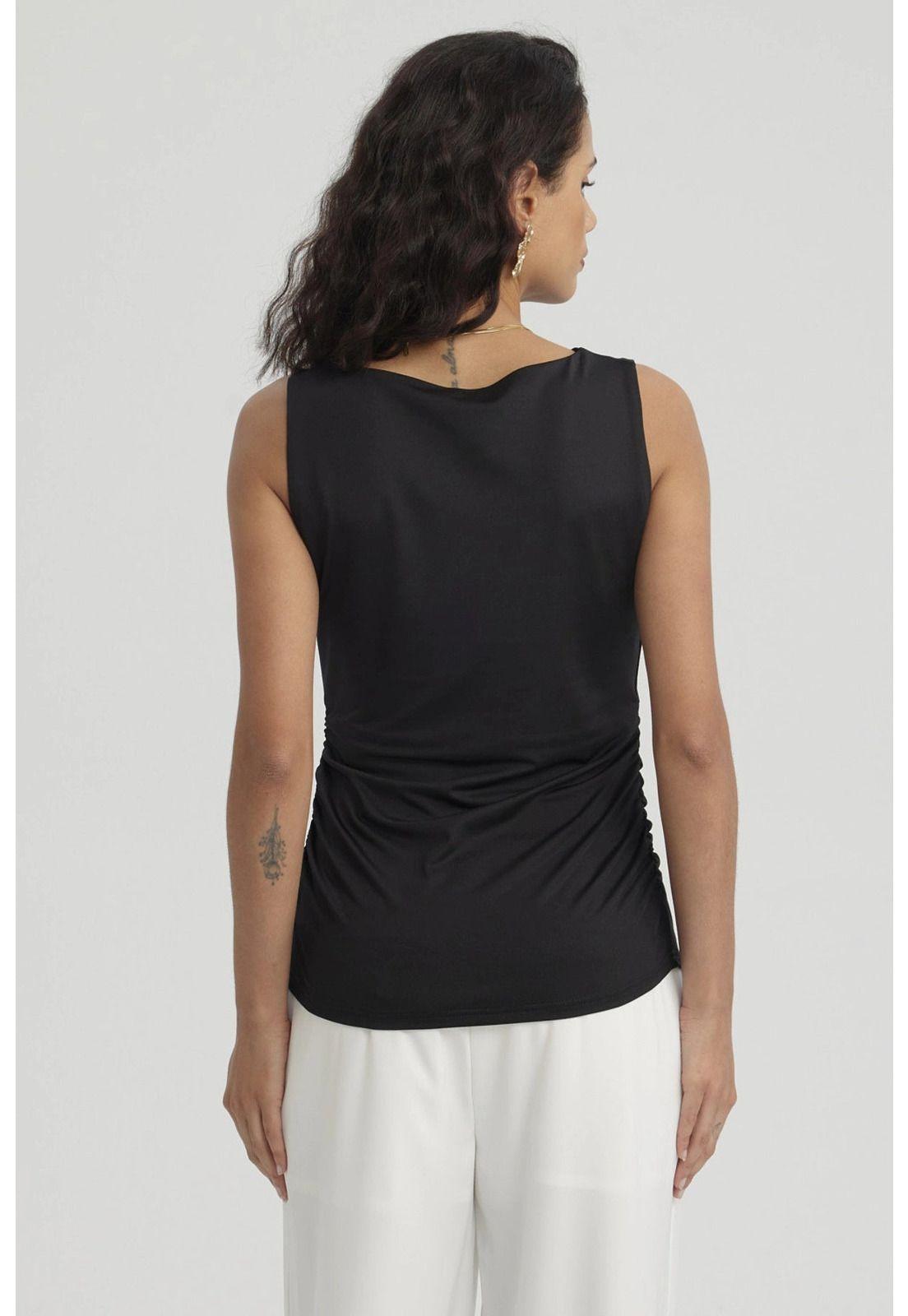 Polera Mujer Doble Capa Delantera Negro-2