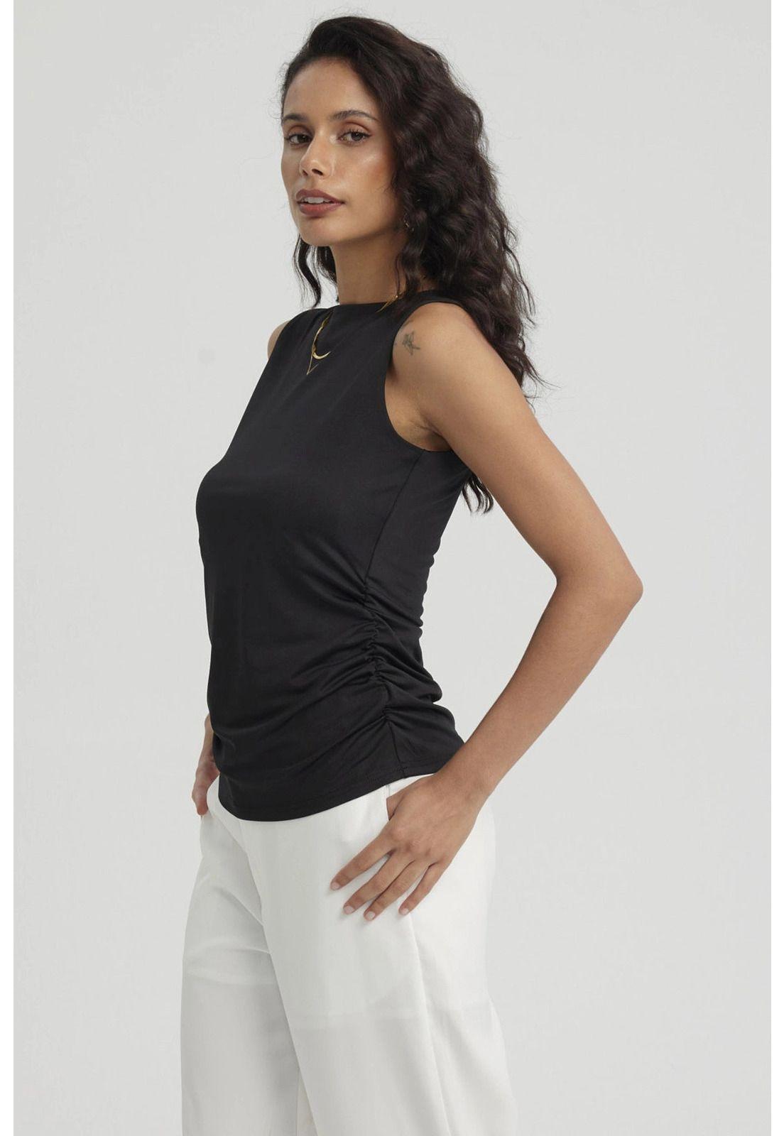 Polera Mujer Doble Capa Delantera Negro-3