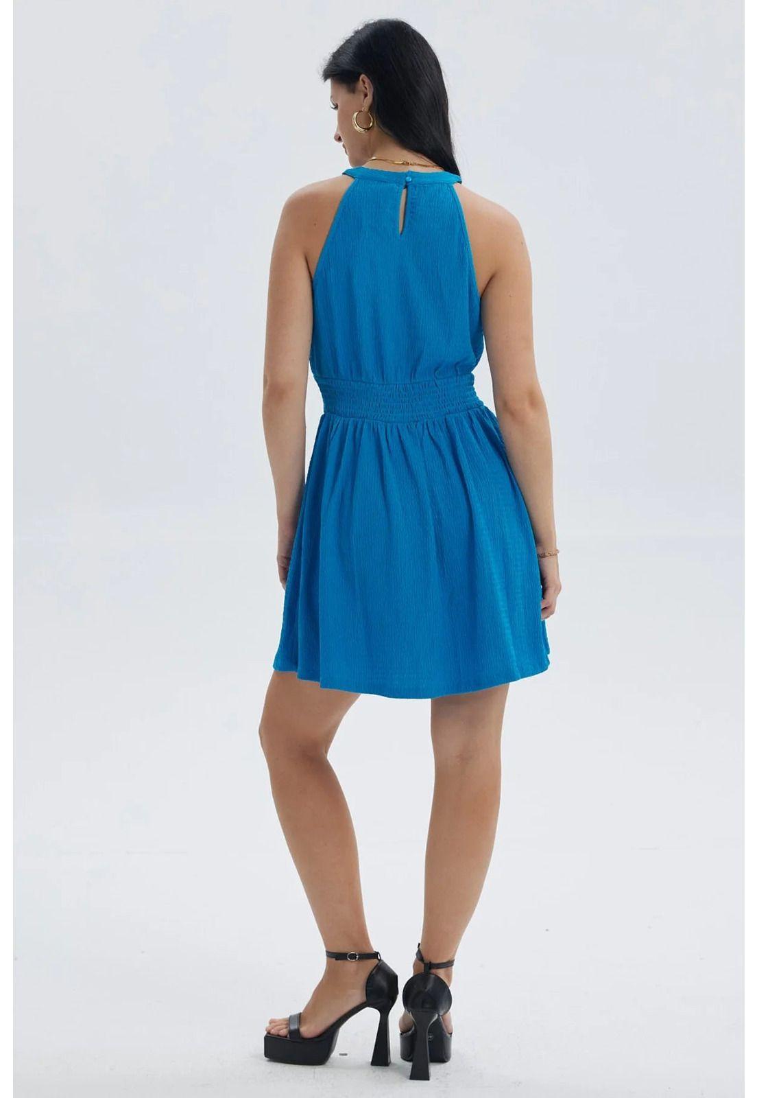 Vestido Mujer Corto Azul Claro-3