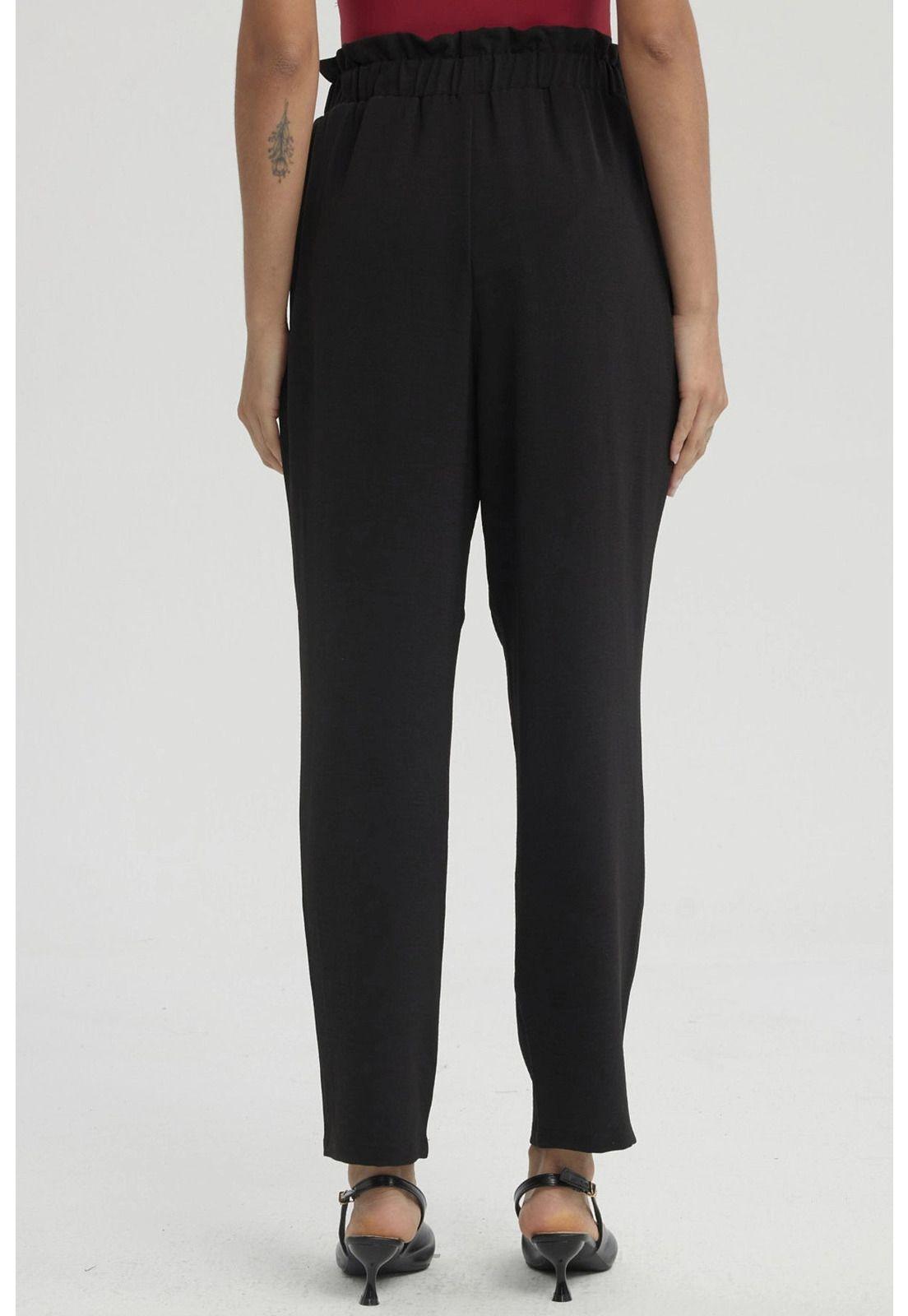 Pantalón Mujer Calce Slim Bolsillo Negro-2