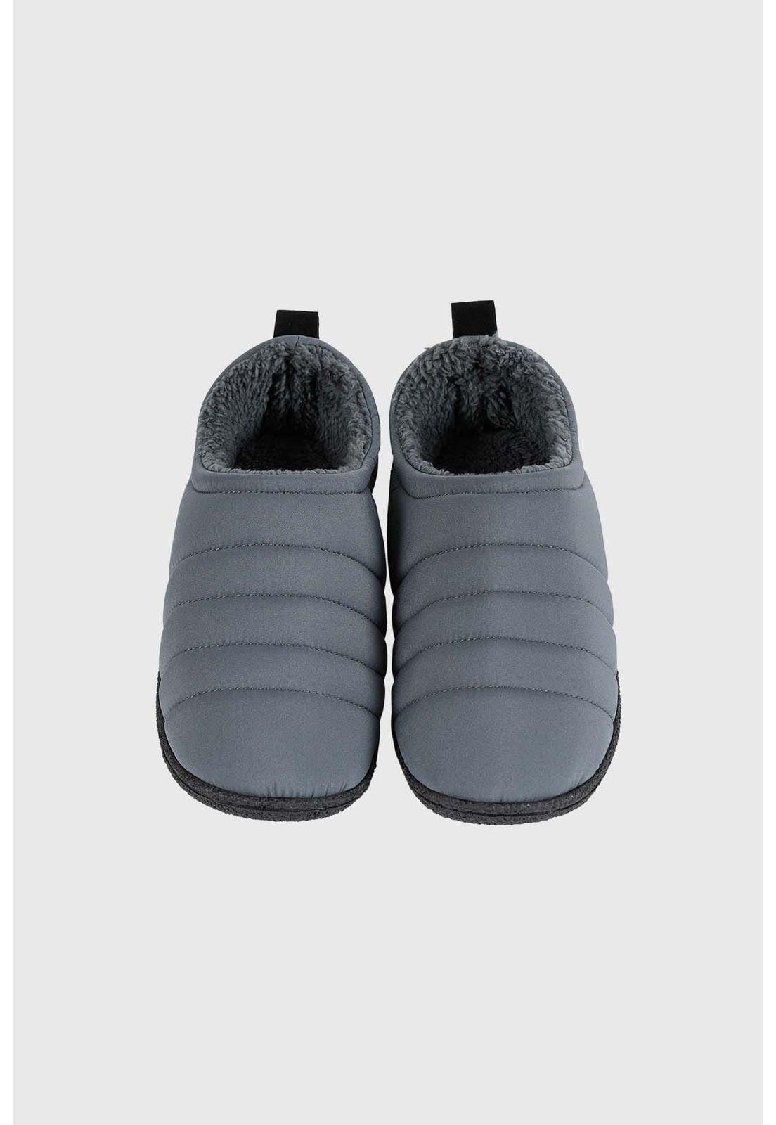 Pantufla Hombre Zapatilla Descanso Gris-0