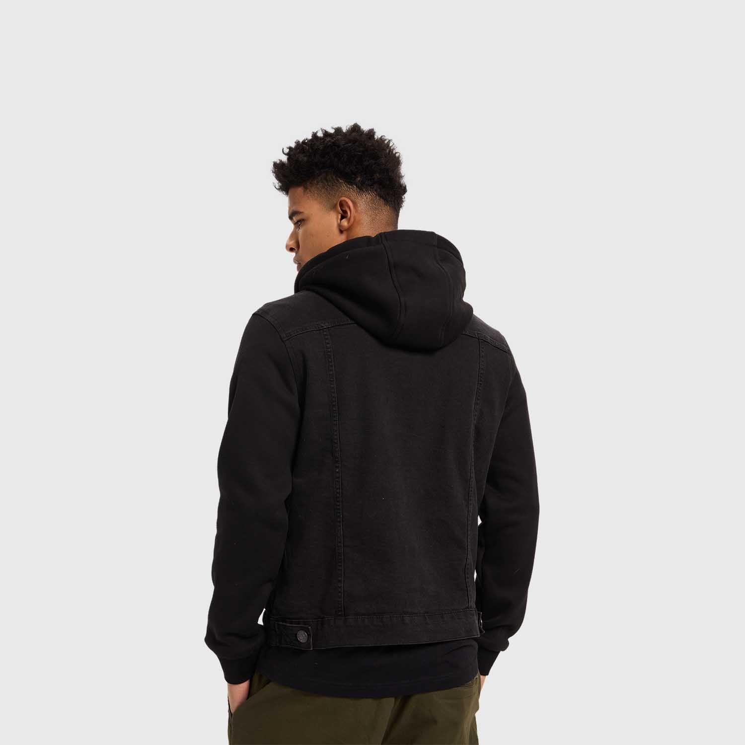 Chaqueta Hombre Con Gorro Negro-2