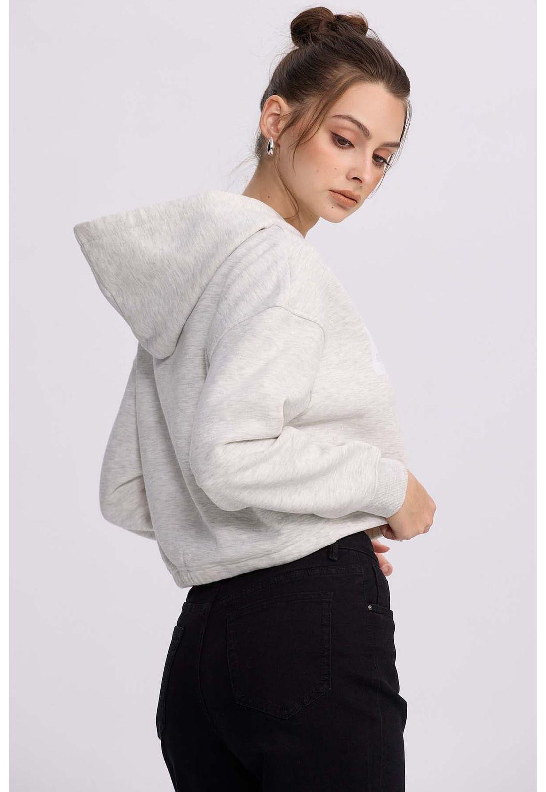 Polerón Mujer Cropped Café-1