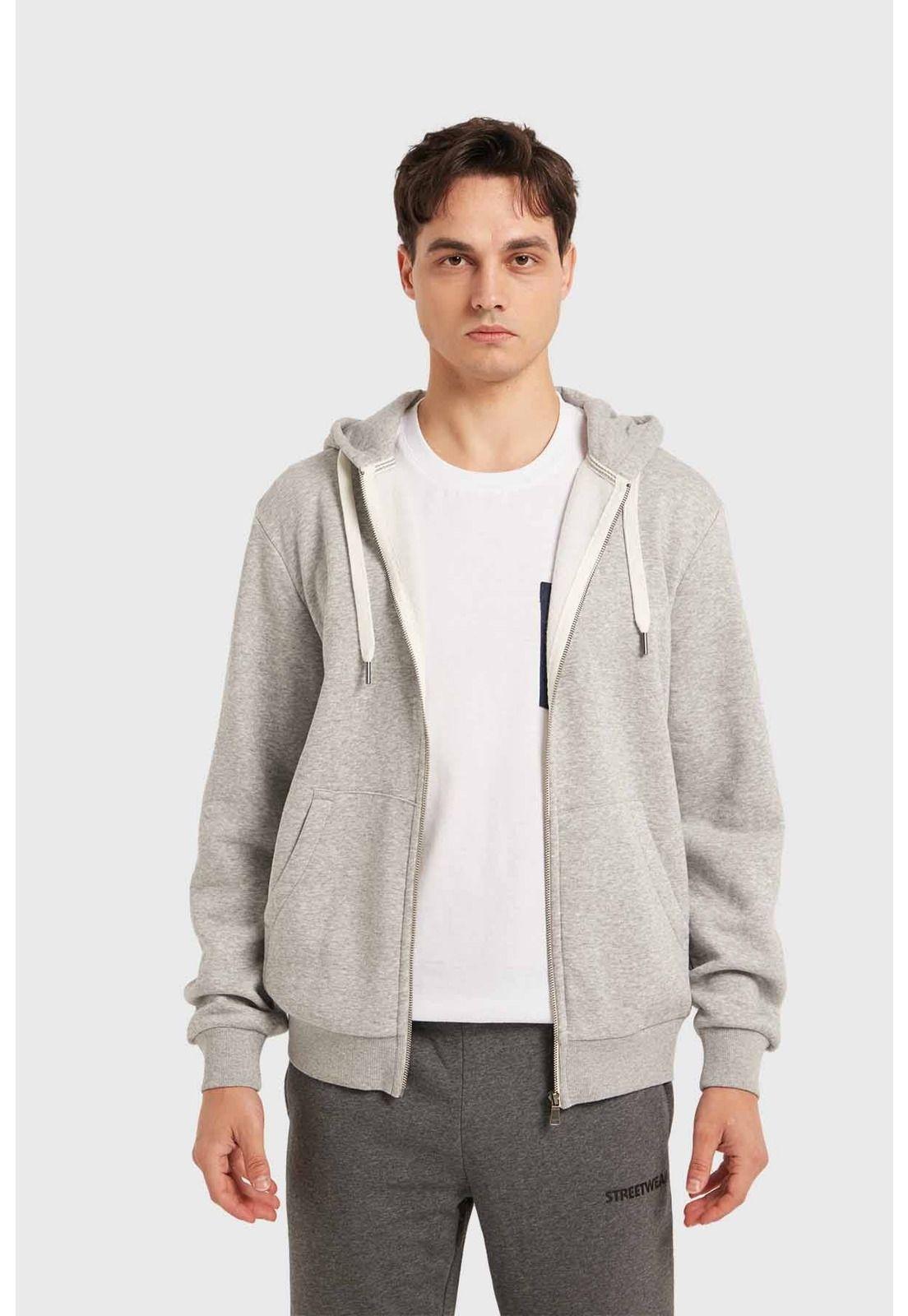 Polerón Hombre Hoodie Básico Gris-0