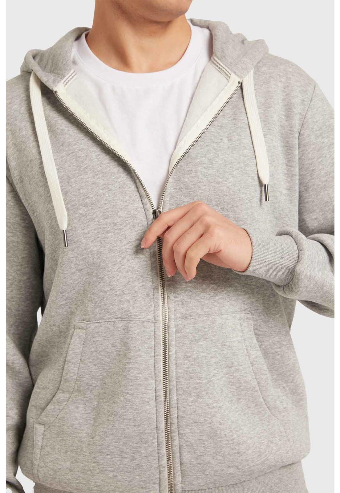 Polerón Hombre Hoodie Básico Gris-3