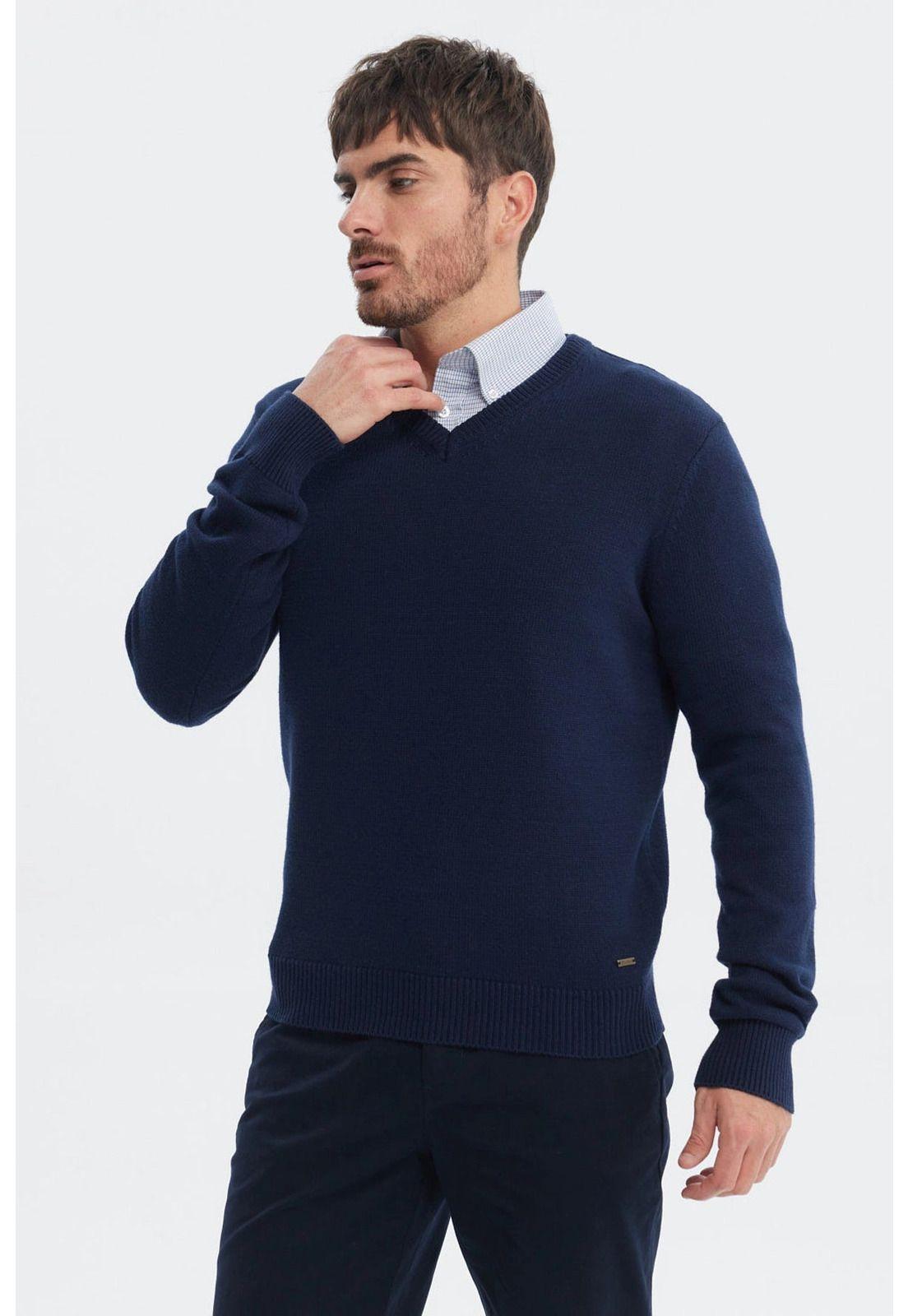Sweater Hombre Básico Azul Marino-1