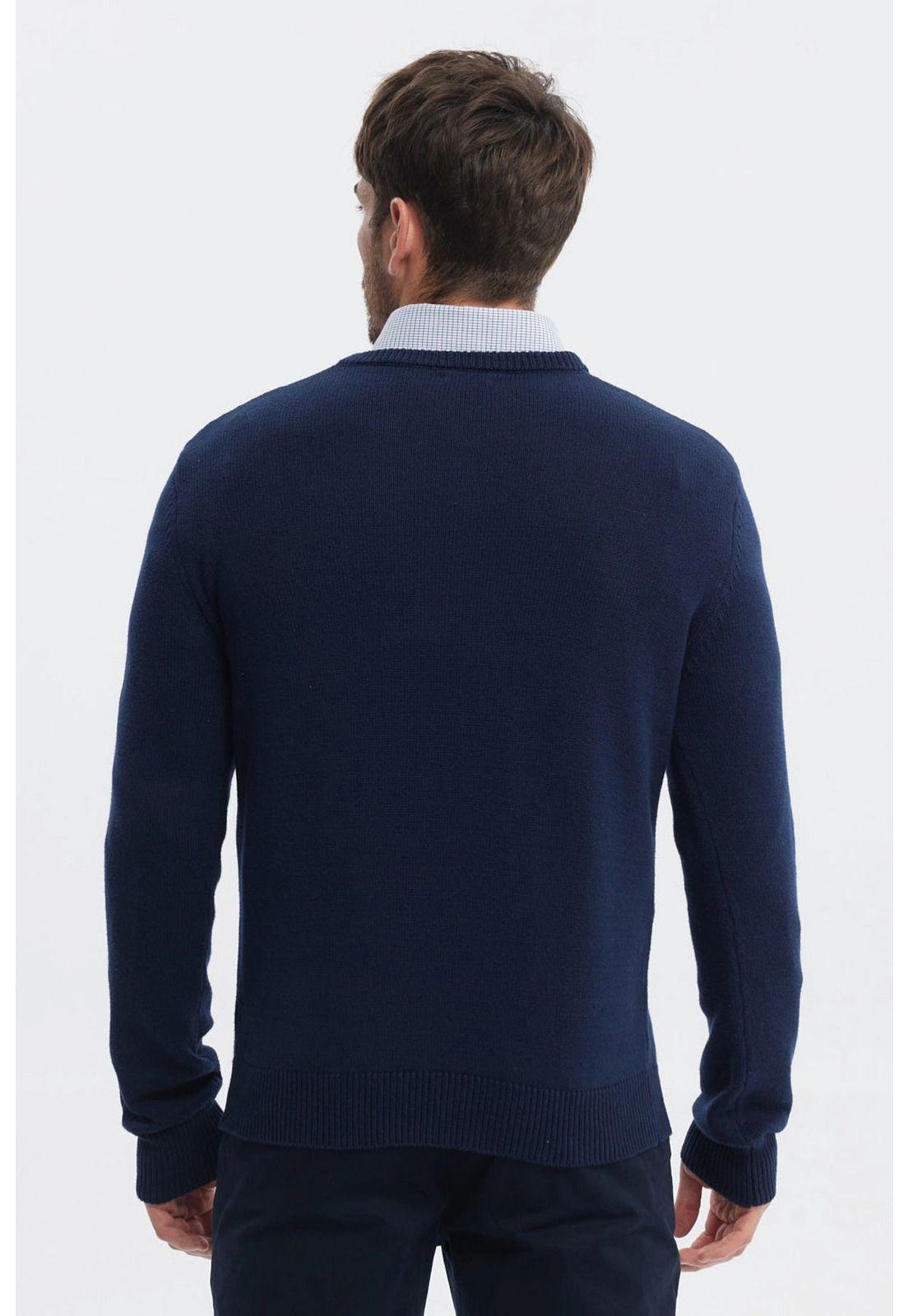 Sweater Hombre Básico Azul Marino-2