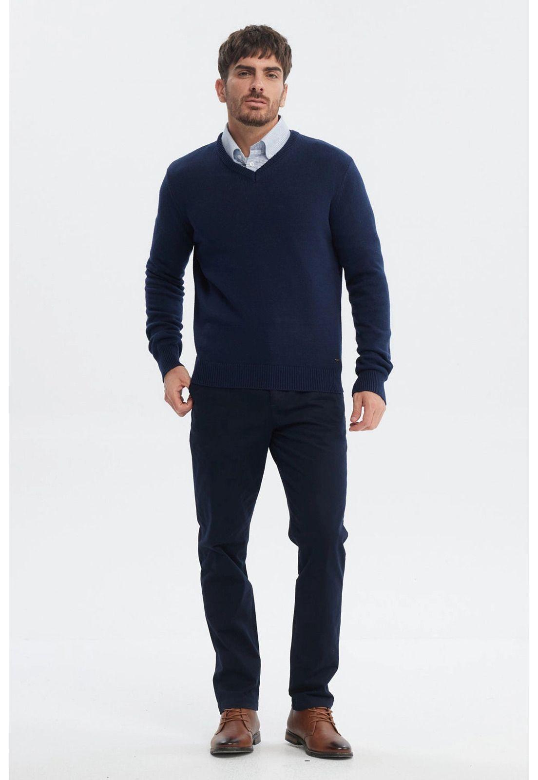 Sweater Hombre Básico Azul Marino-3