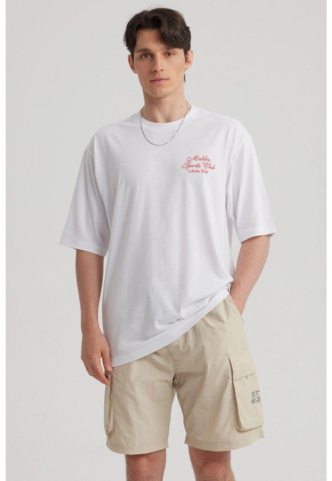 Polera Hombre Print Oversize Blanco - lV-4