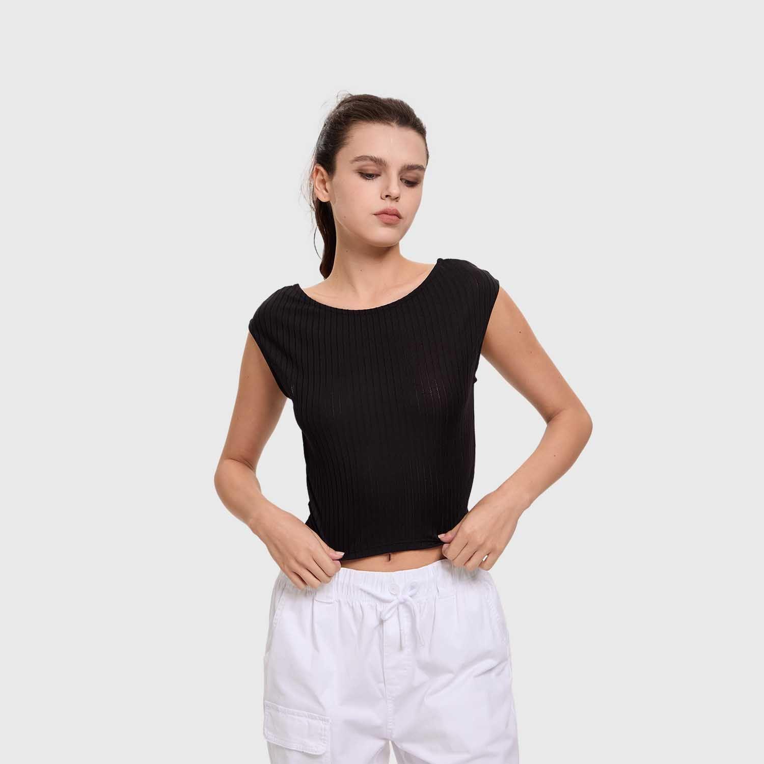 Polera Mujer Asimétrica Negro Fashion's Park-1